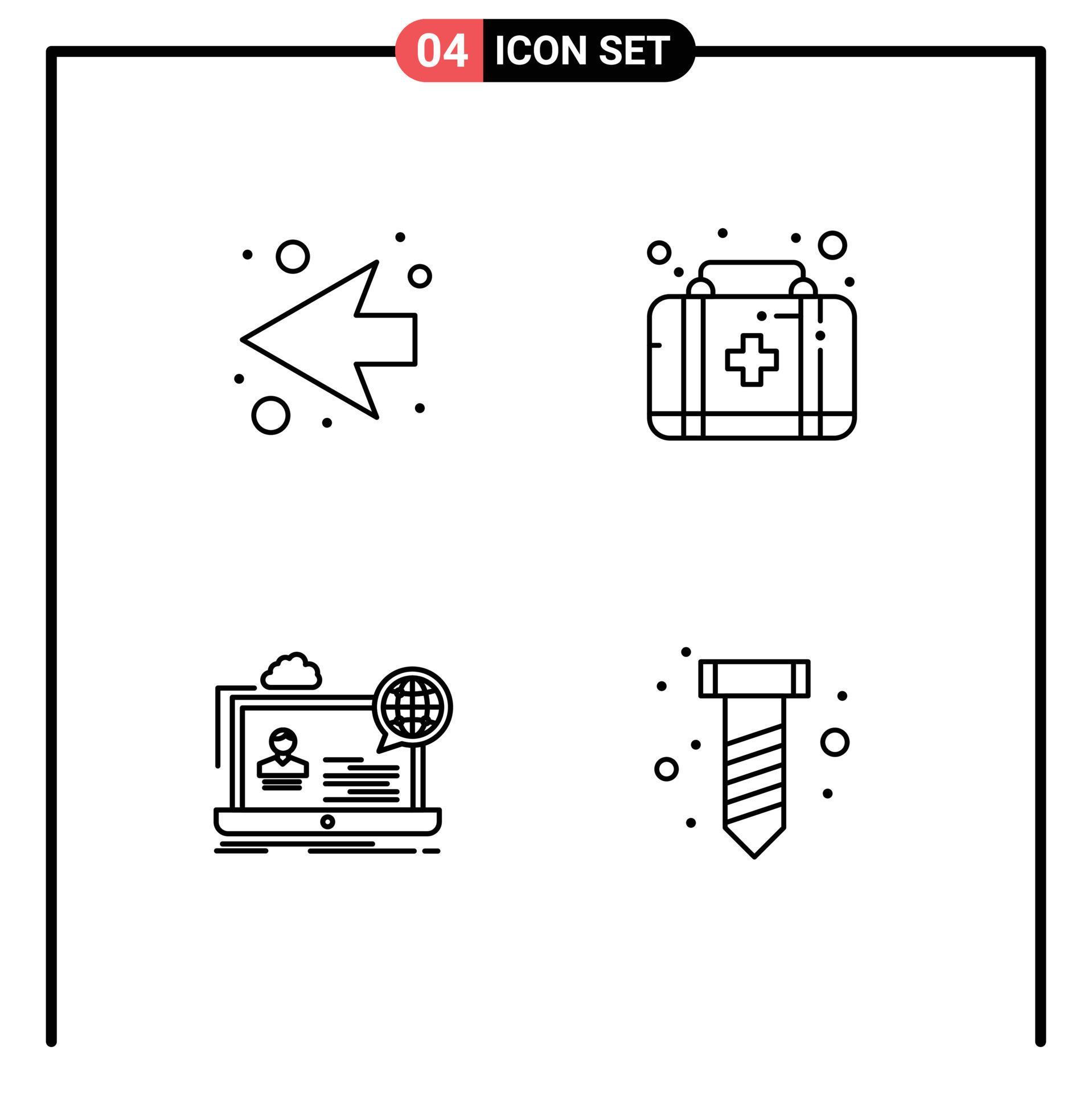 Stock Vector Icon Pack of 4 Line Signs and Symbols for arrow seminar first aid webinar diy Editable Vector Design Elements Stock Free