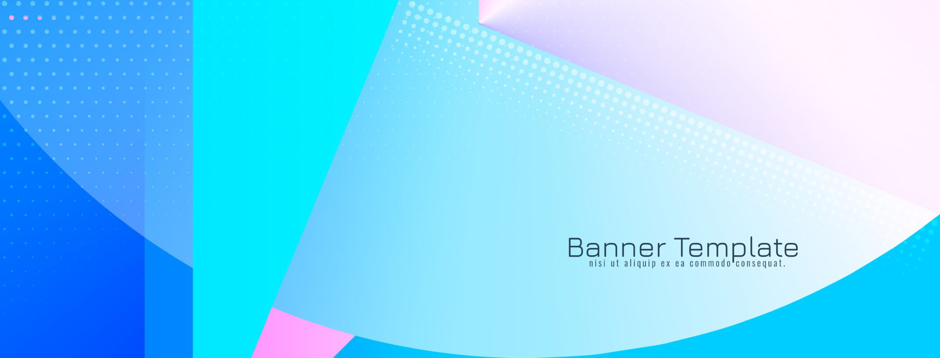 Abstract modern colorful geometric blue banner template Free Vector