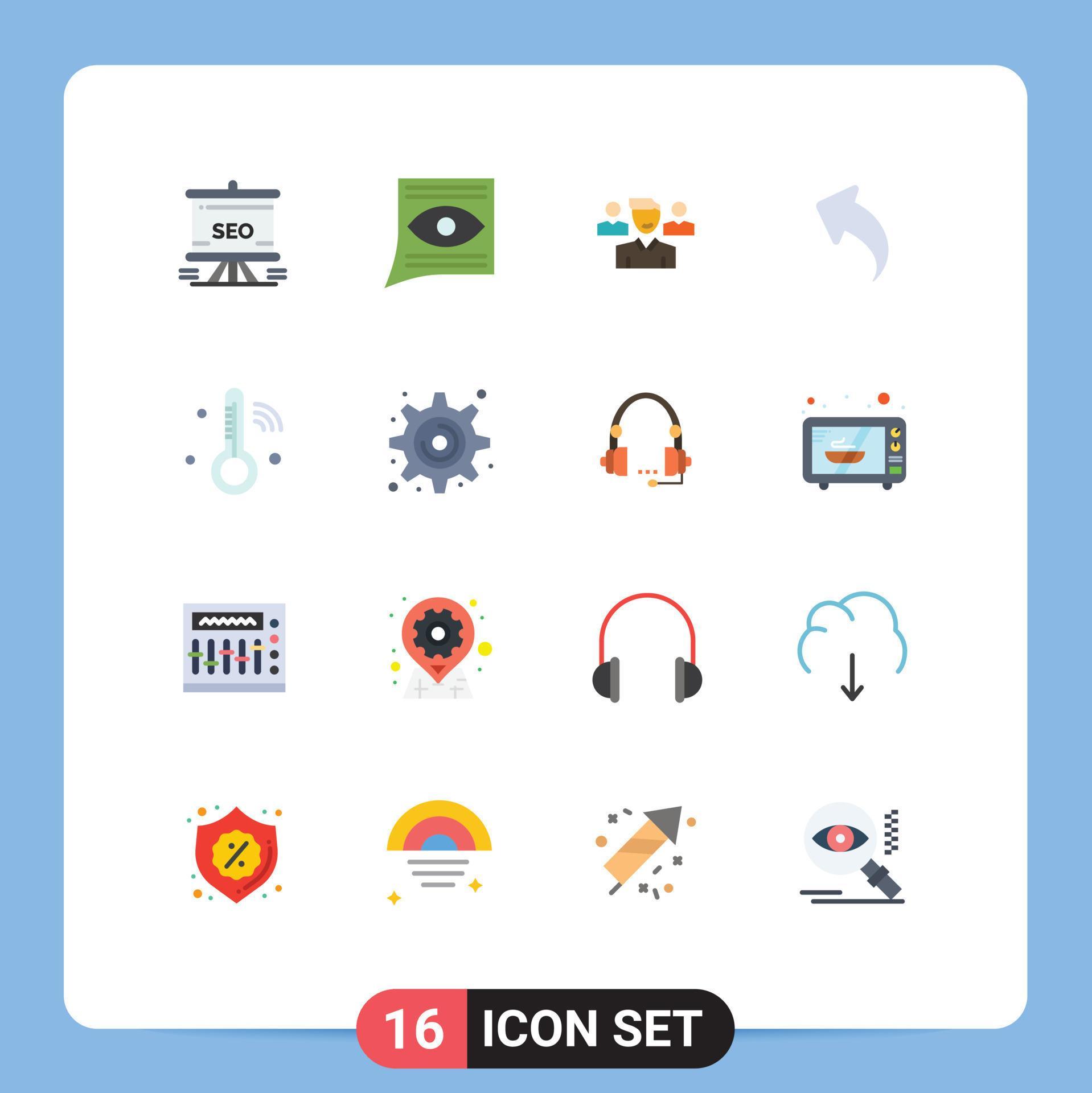 Pictogram Set of 16 Simple Flat Colors of internet of things up email arrow manager Editable Pack of Creative Vector Design Elements Stock Free and Free SVG