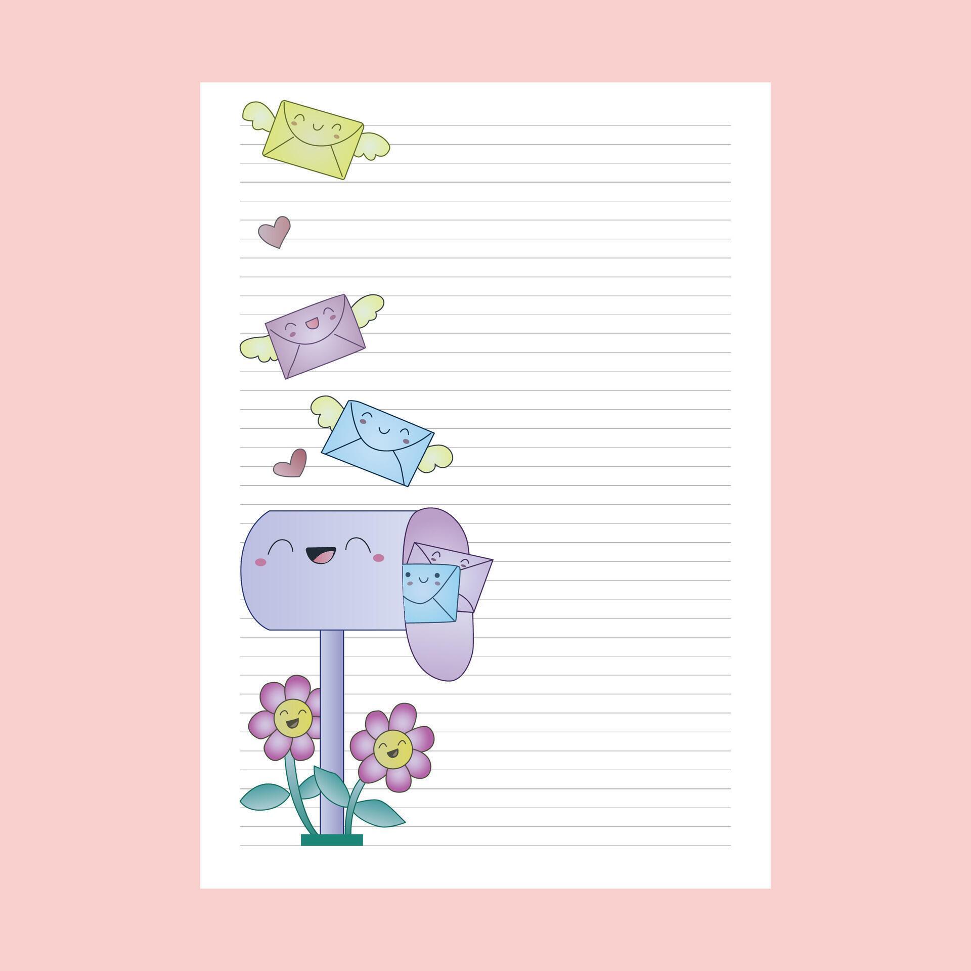 Blank notebook with Flower and Letter box Stock Free