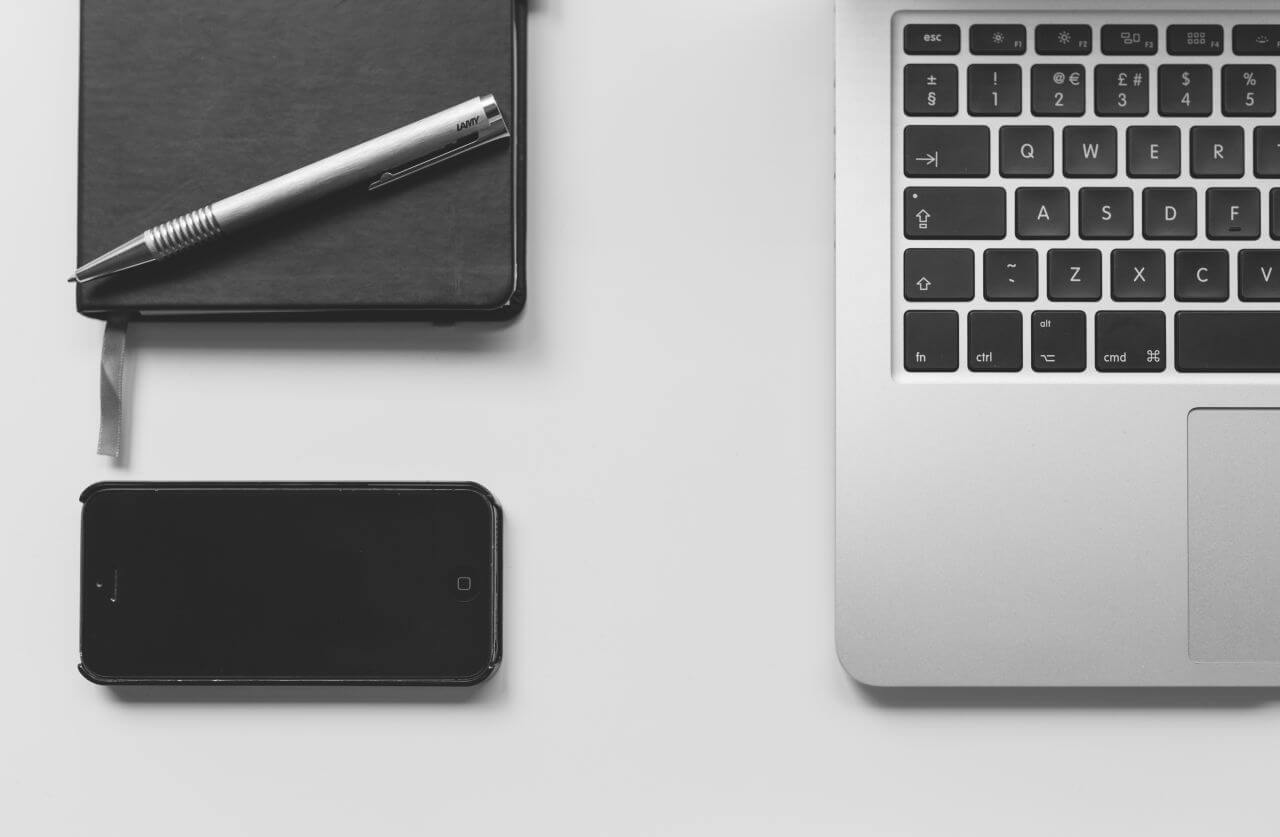 B&W Minimal MacBook and iPhone Stock Free