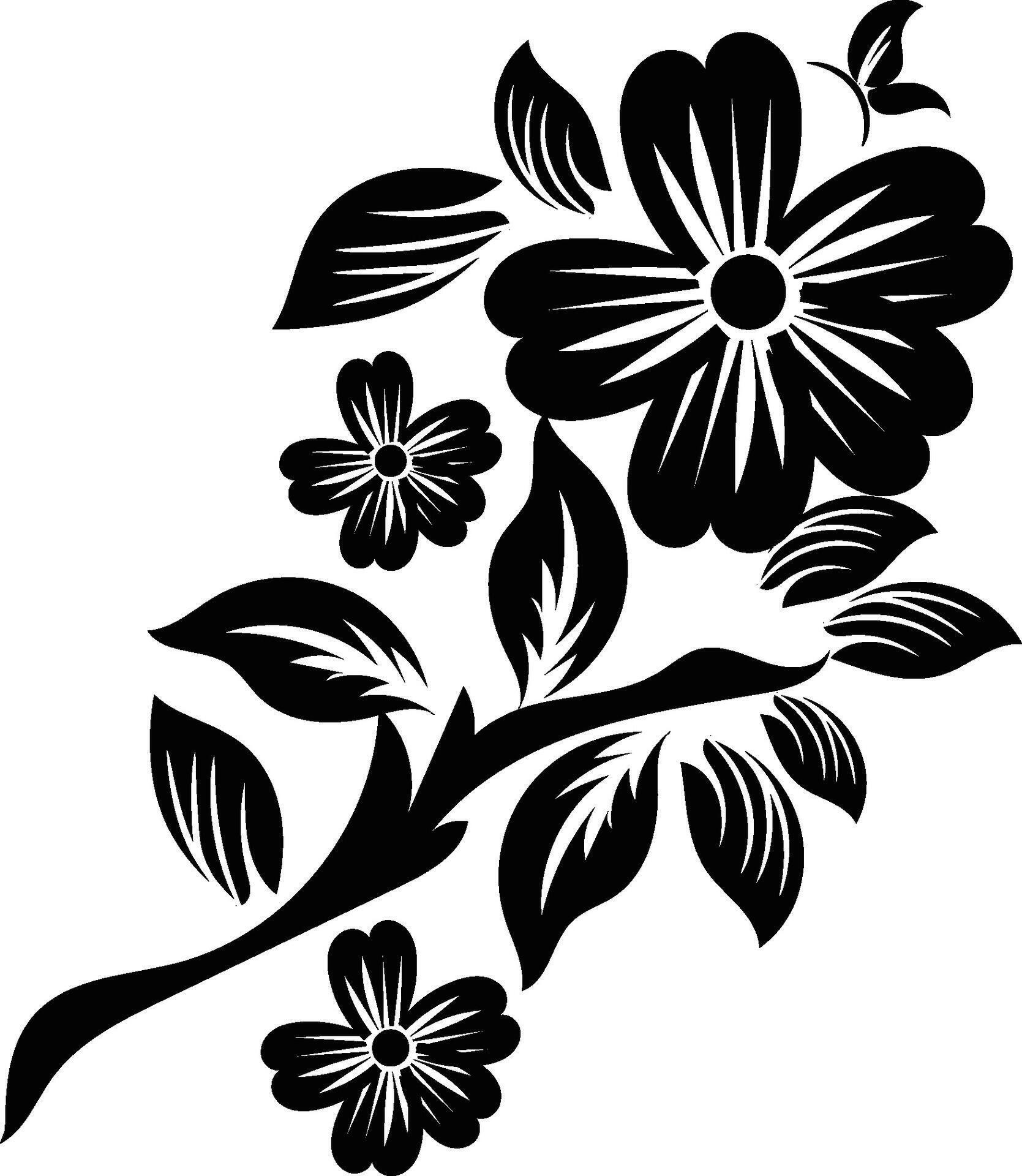 flower silhouettes design Stock Free