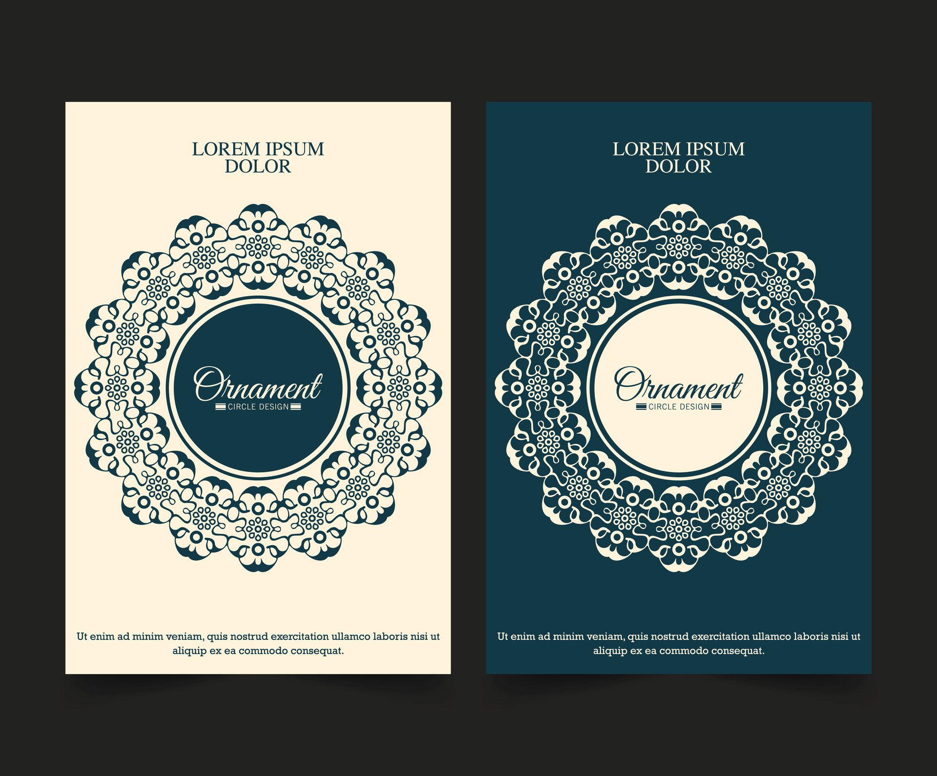 Vintage Cover Border Circle Pattern Free Vector