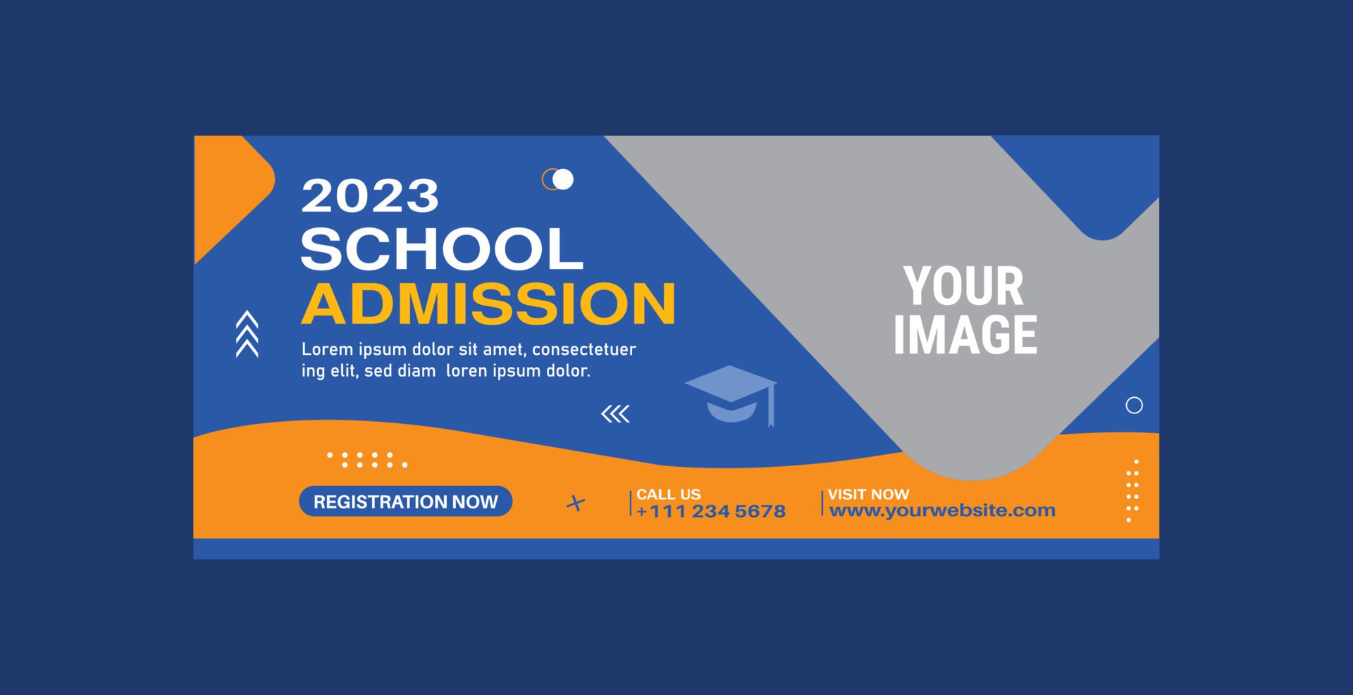 School admission social media cover and web banner template Free Vector