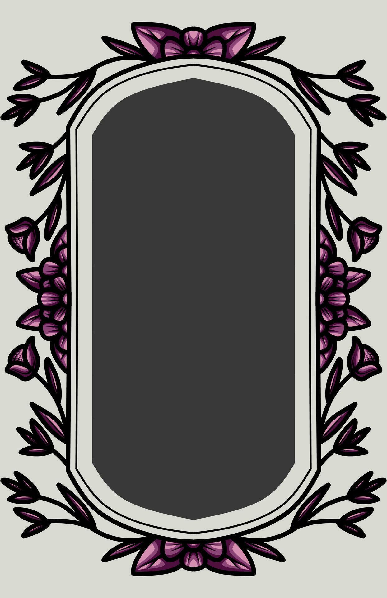 frame the border with an arrangement of leaves and flowers Stock Free