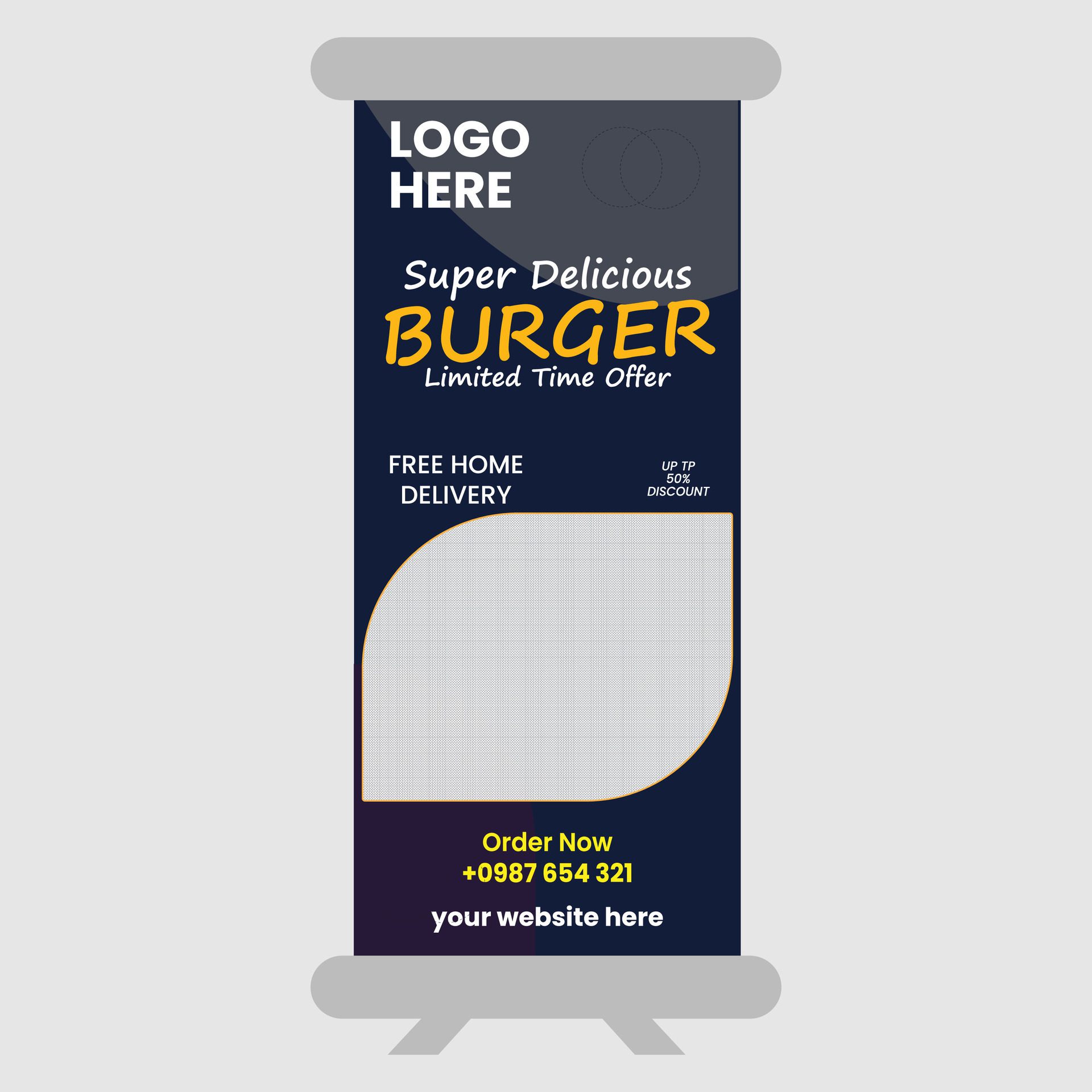 Restaurant roll up banner Free Vector