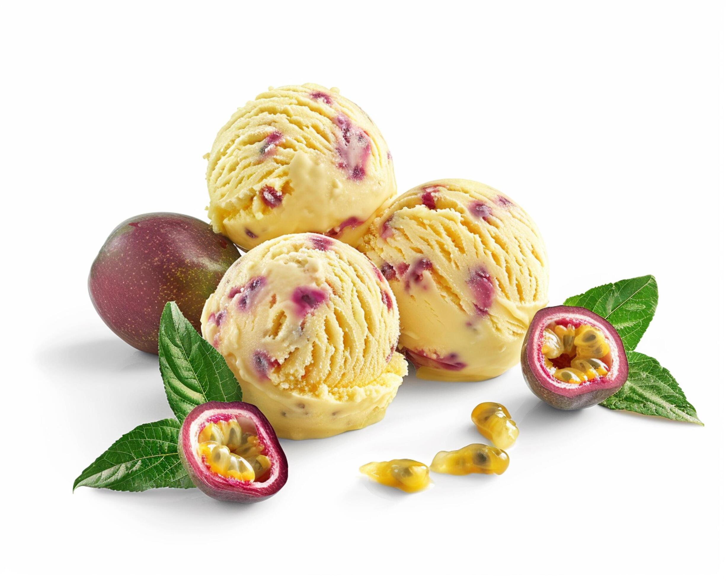 passion fruit ice cream Stock Free