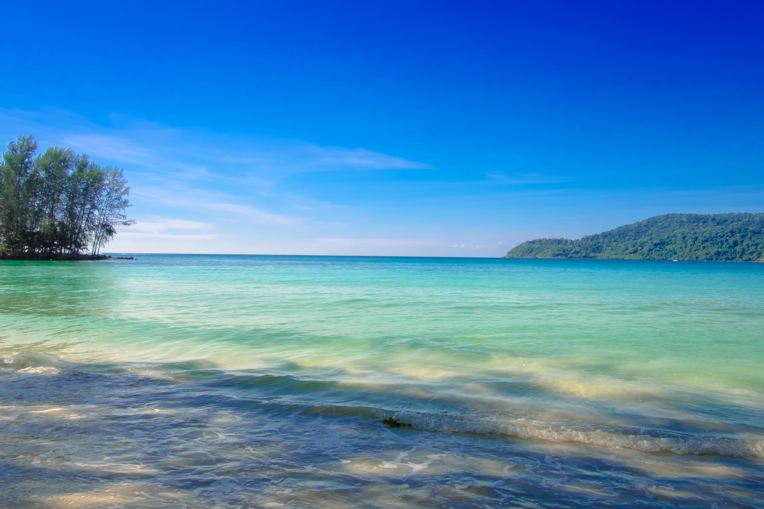 Beautiful exotic beach landscape as summer background with blue sky for travel in holiday relax time Stock Free