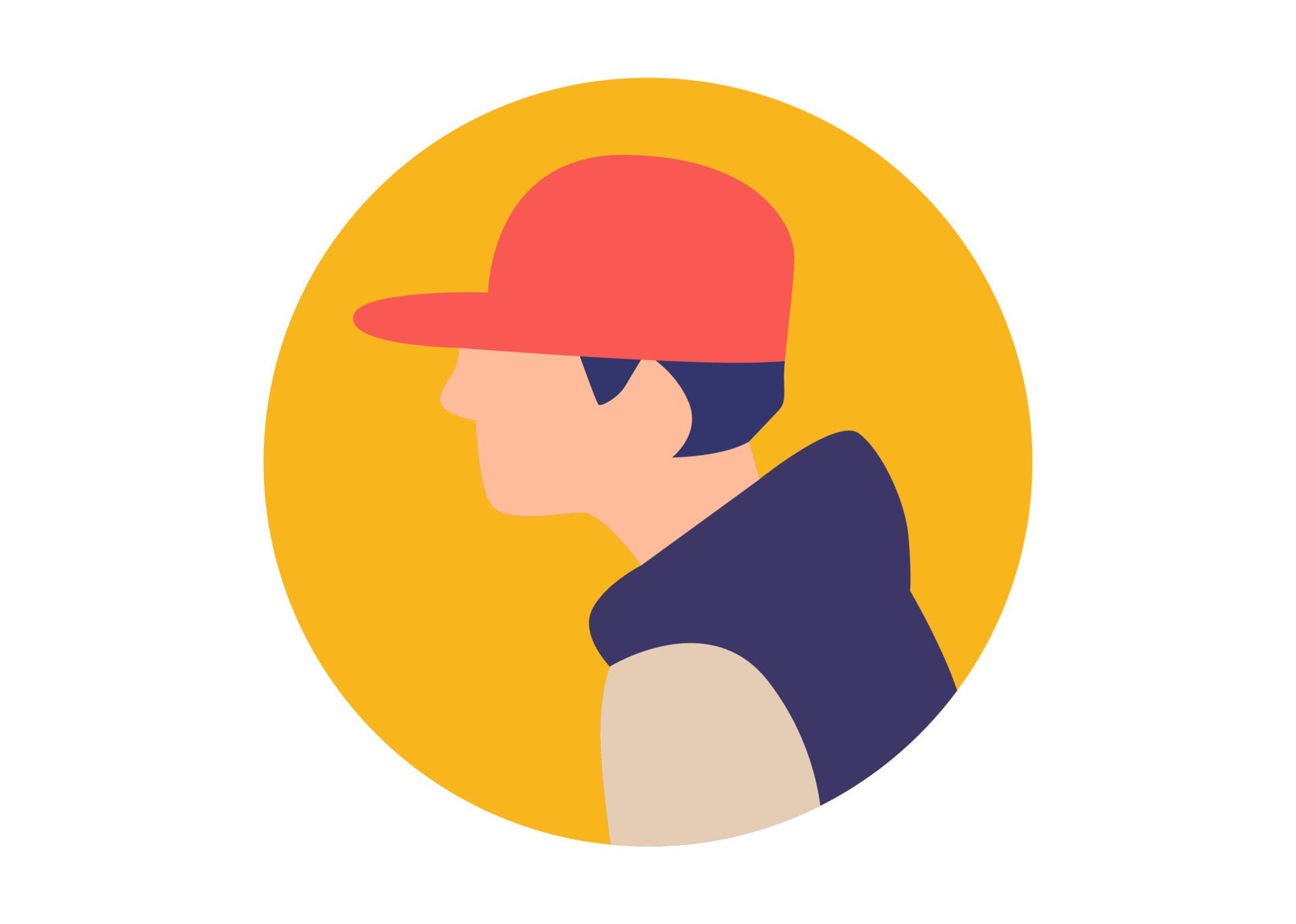 male face illustration design using a hat Free Vector and Free SVG