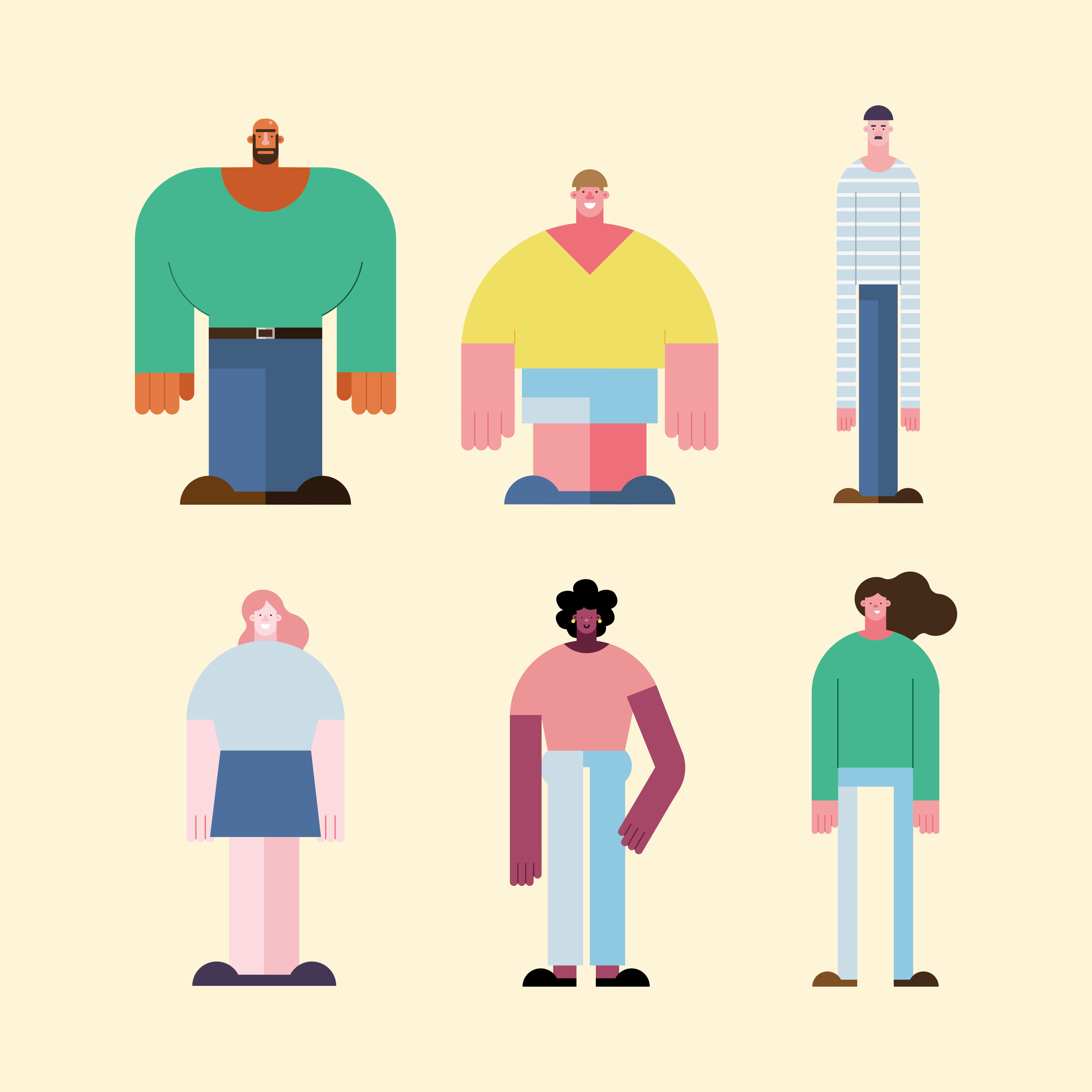 six diversity persons Free Vector