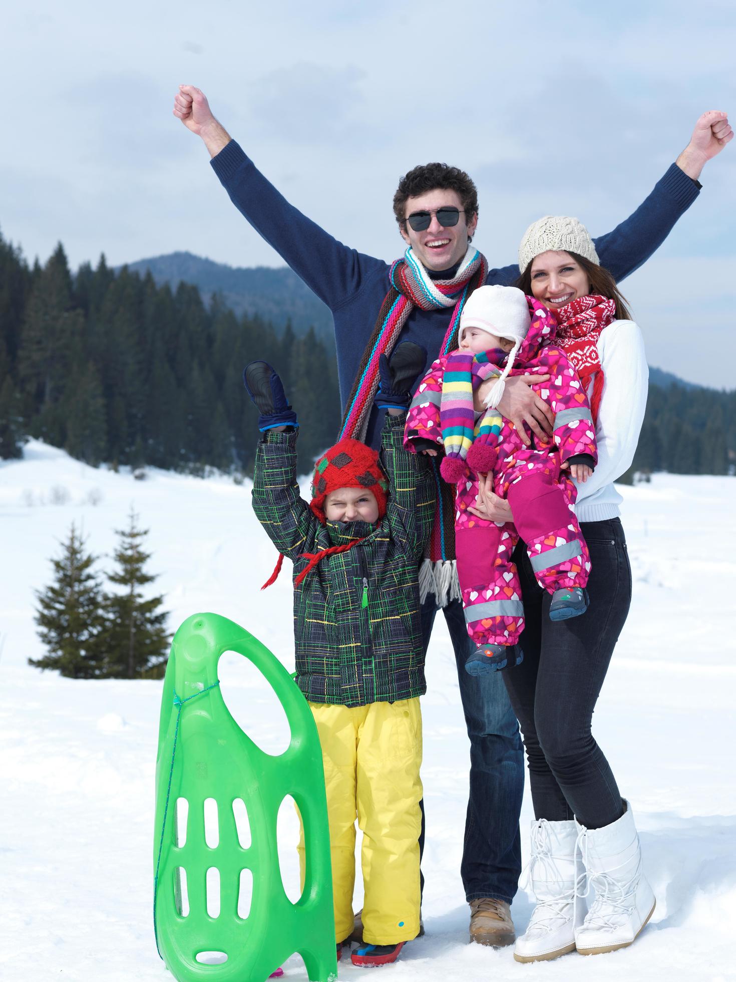 Winter family fun Stock Free