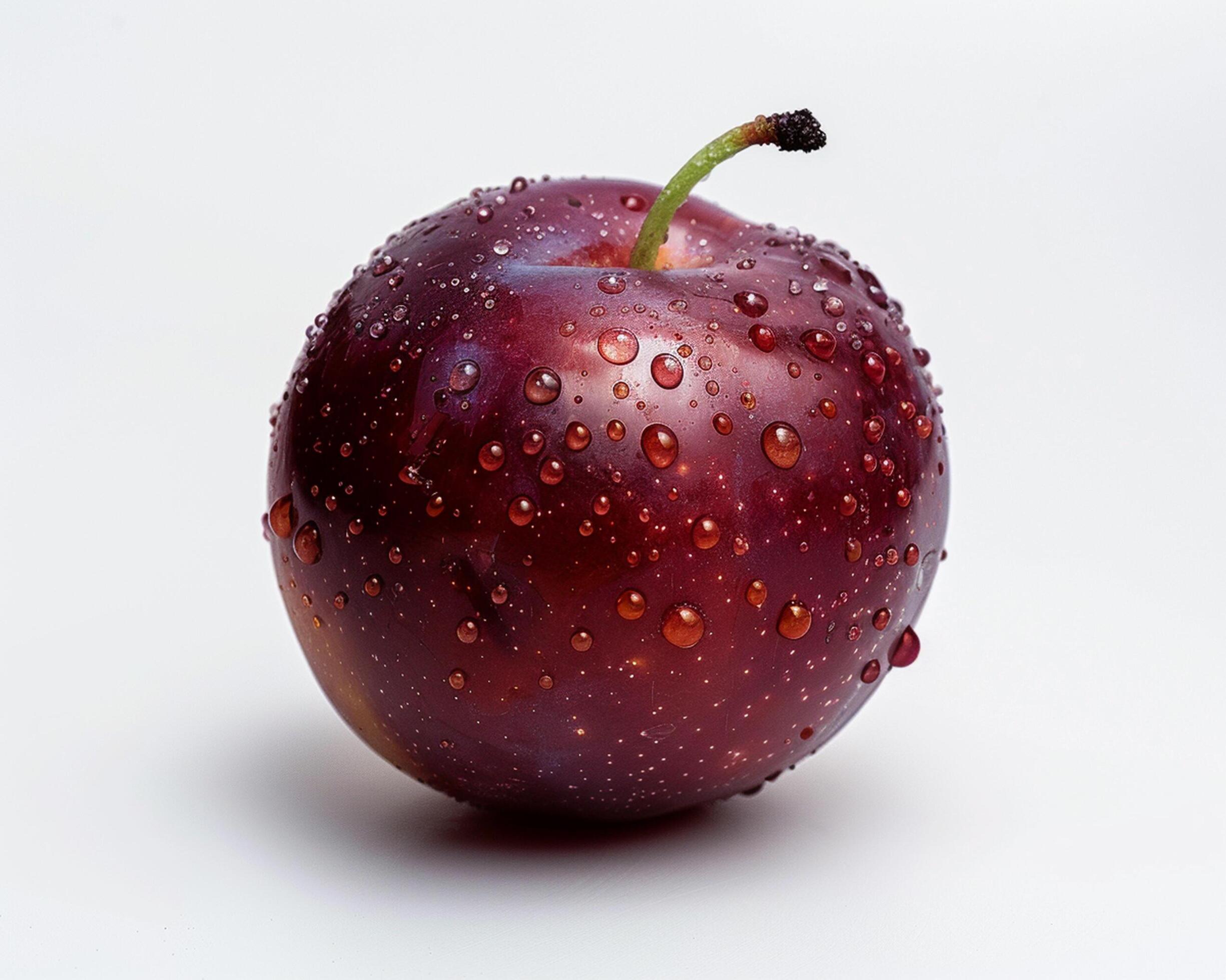 a red apple with water droplets on it Stock Free