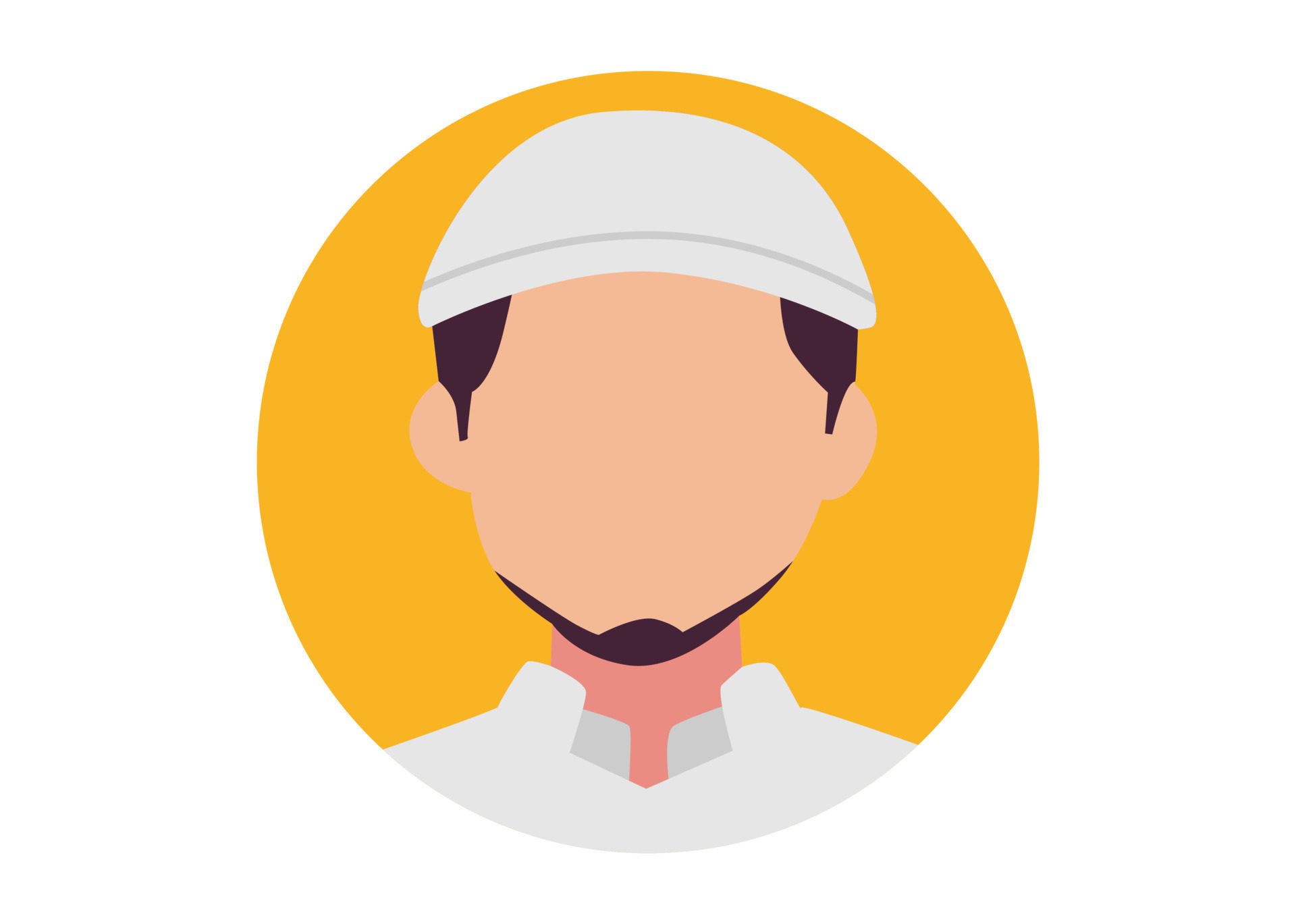 Muslim male face illustration design Free Vector and Free SVG