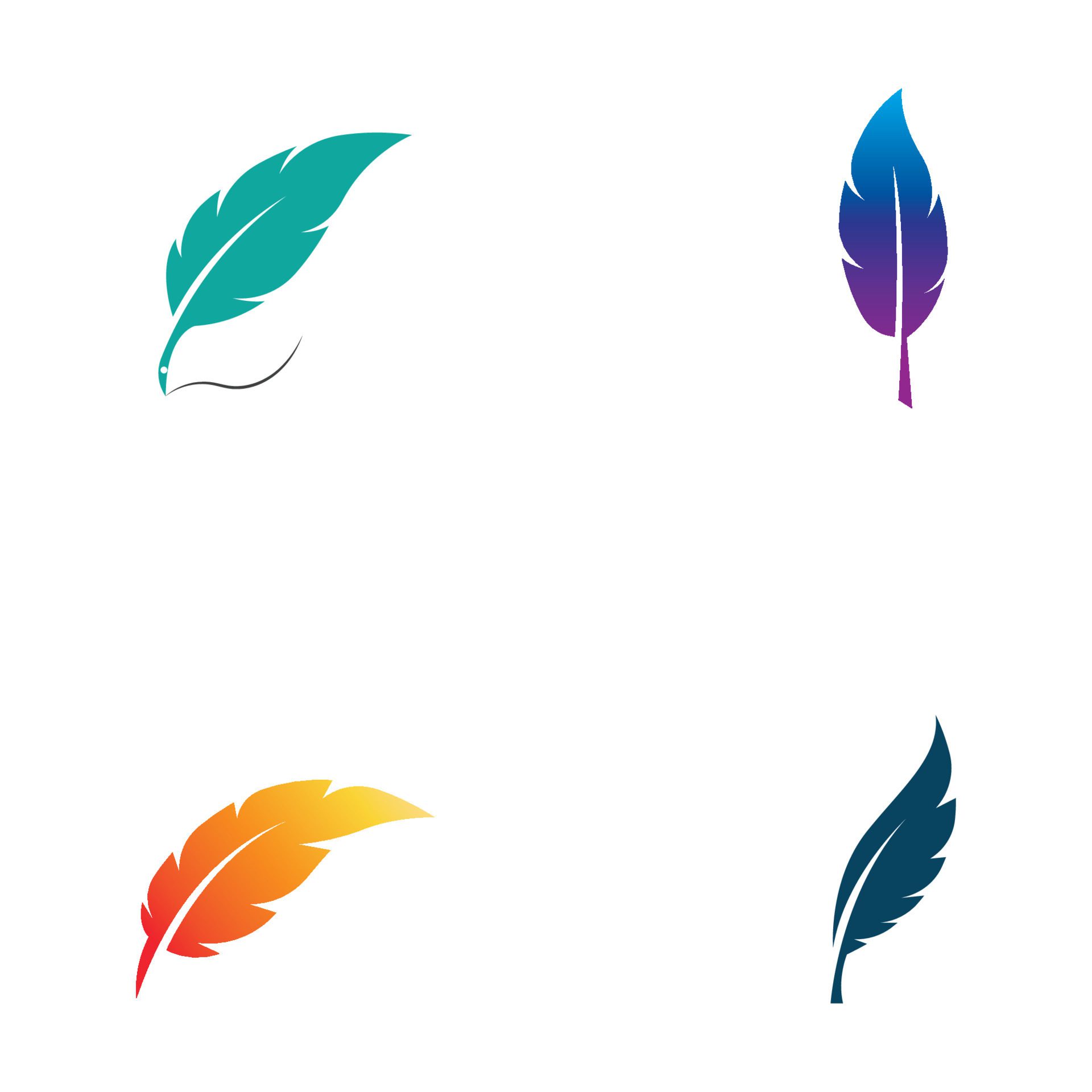 feather pen write sign logo template app icons Free Vector and Free SVG