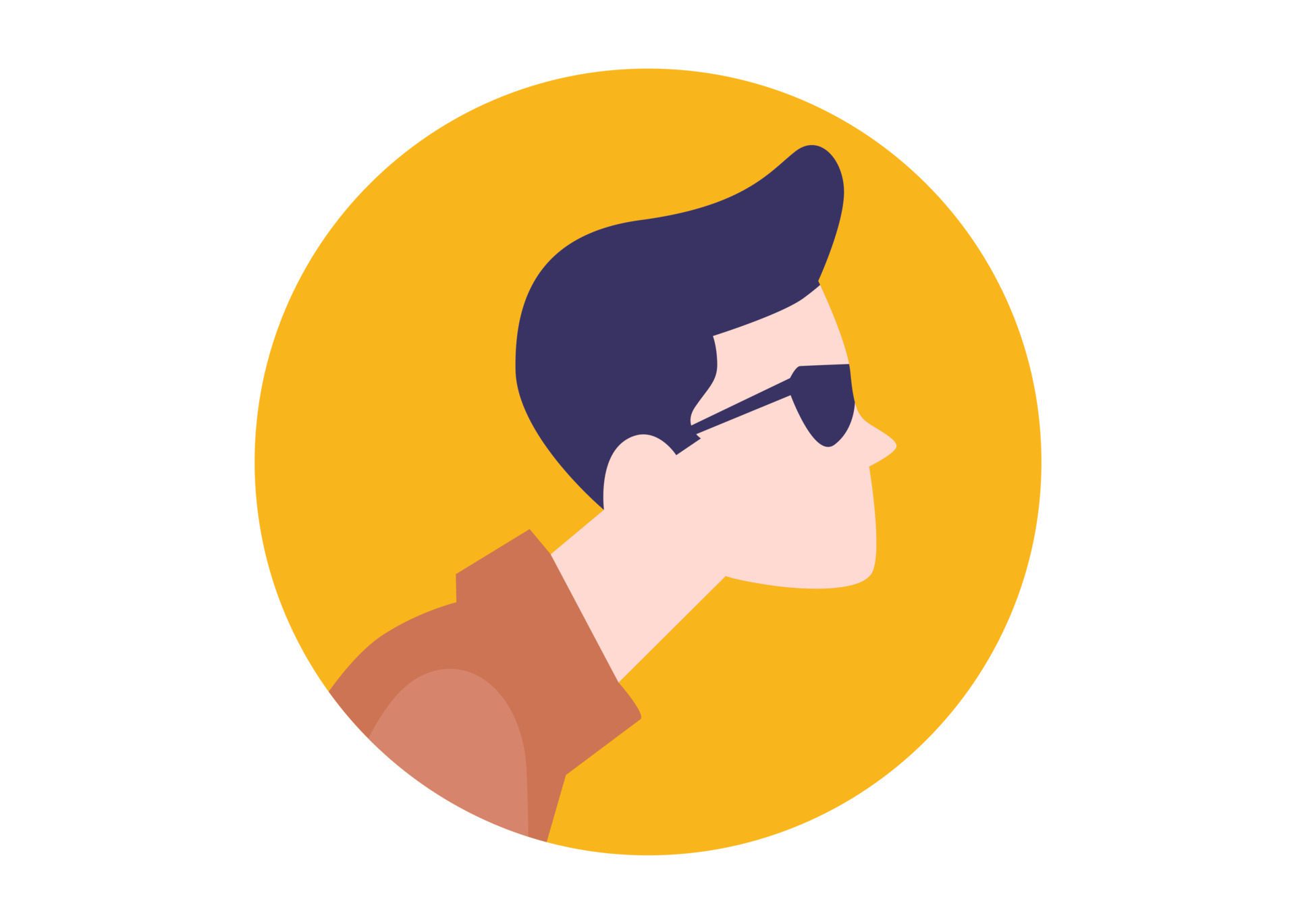 young male face illustration design with glasses Free Vector and Free SVG