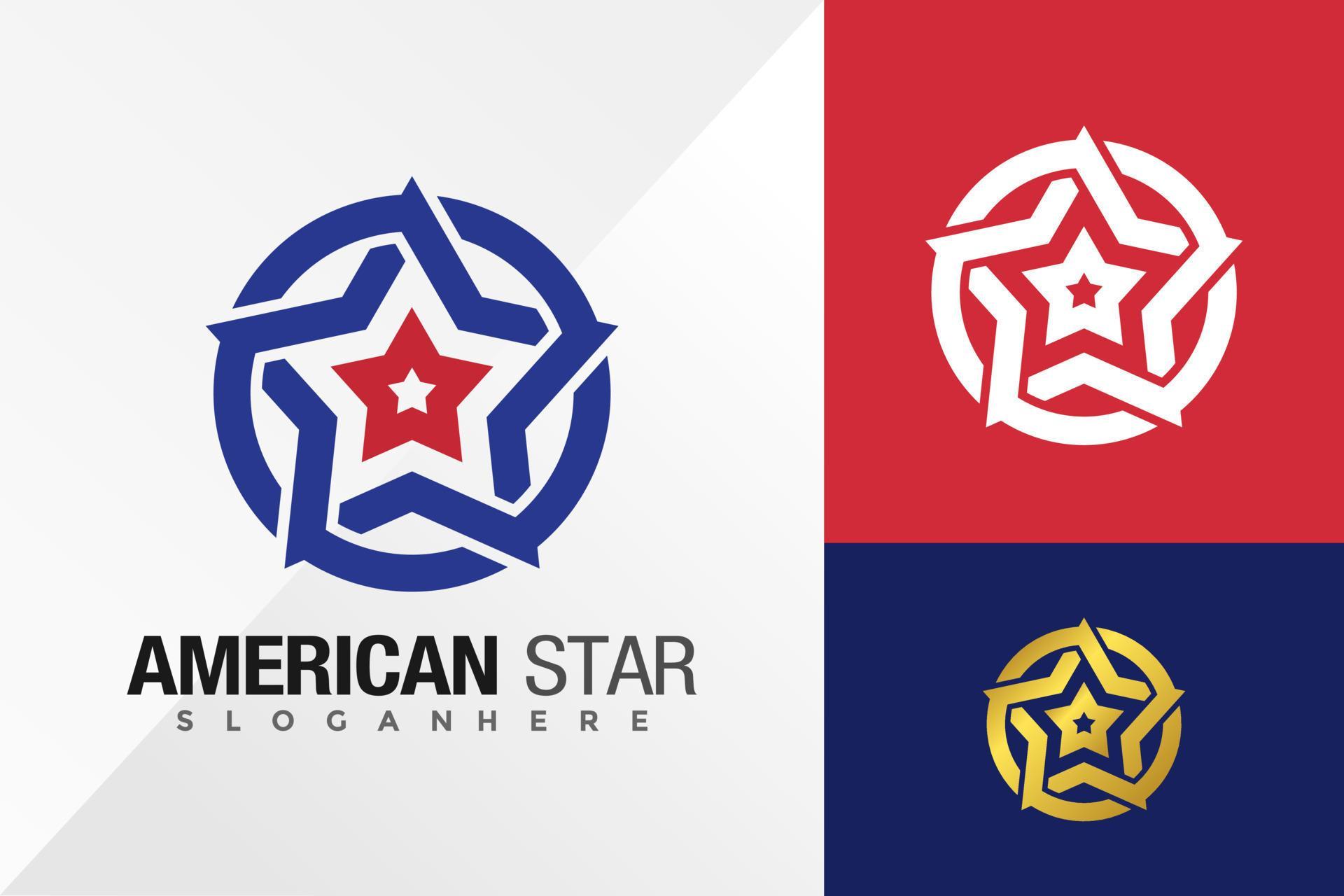 American Star Logo Design Vector illustration template Stock Free and Free SVG