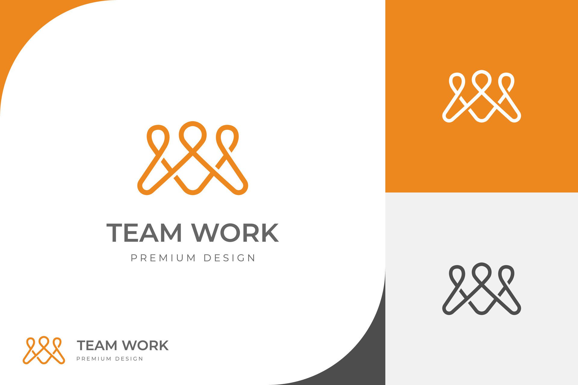 People teamwork or together friendship logo icon design with line human graphic illustration symbol Free Vector