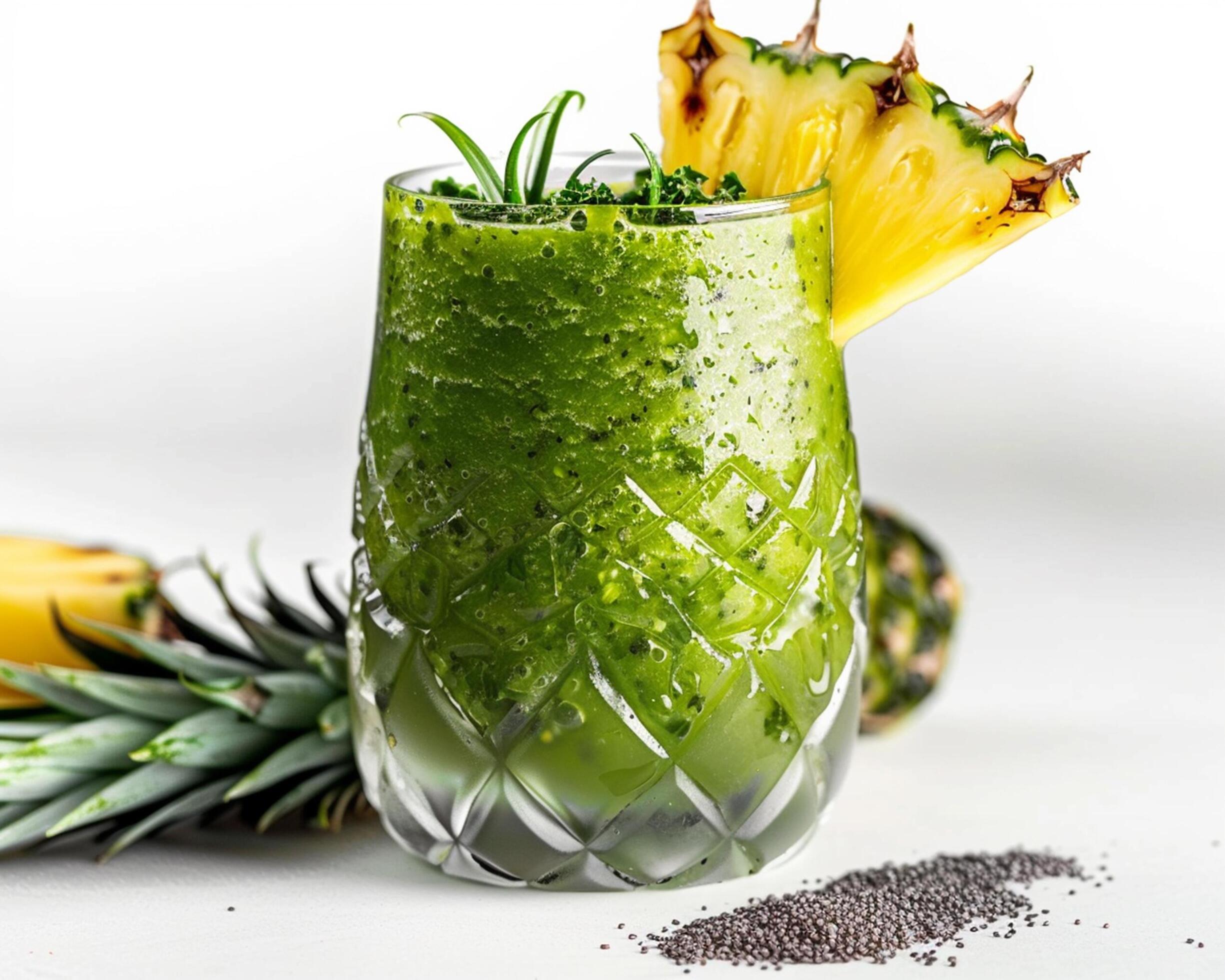 pineapple chia smoothie Stock Free