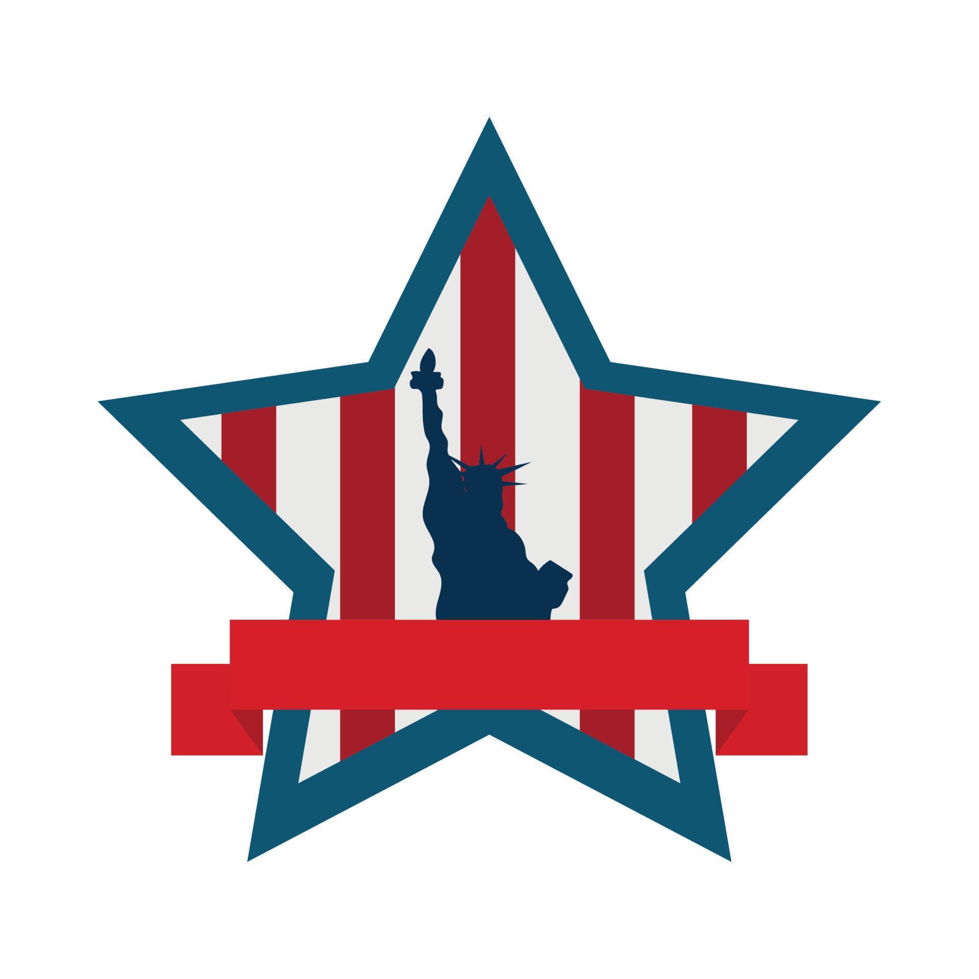 usa star and liberty statue Stock Free