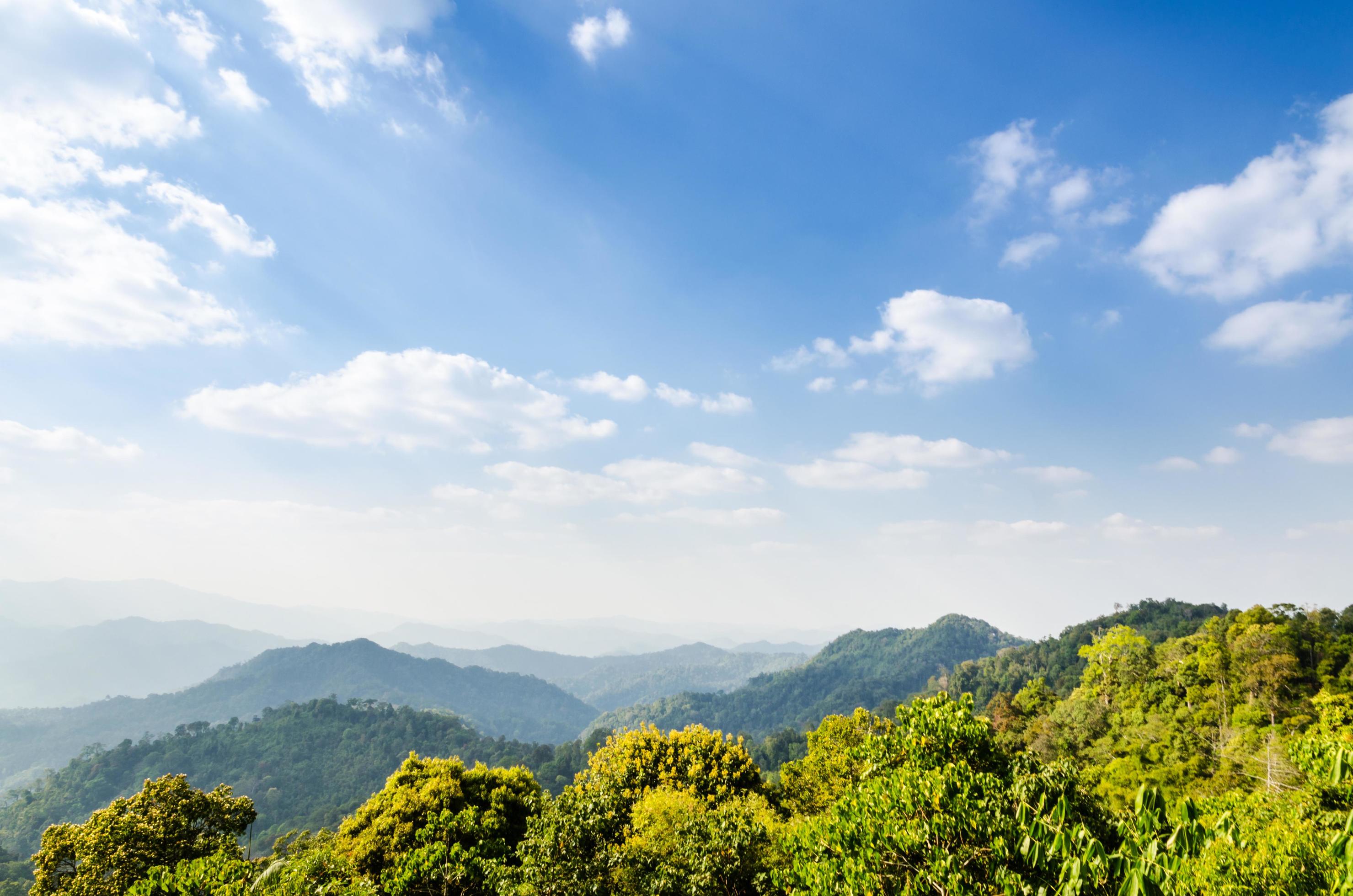 High angle view blue sky over mountain Stock Free