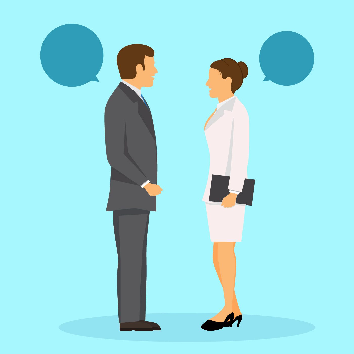 Two Business People Standing and Talking Vector Free Vector and Free SVG