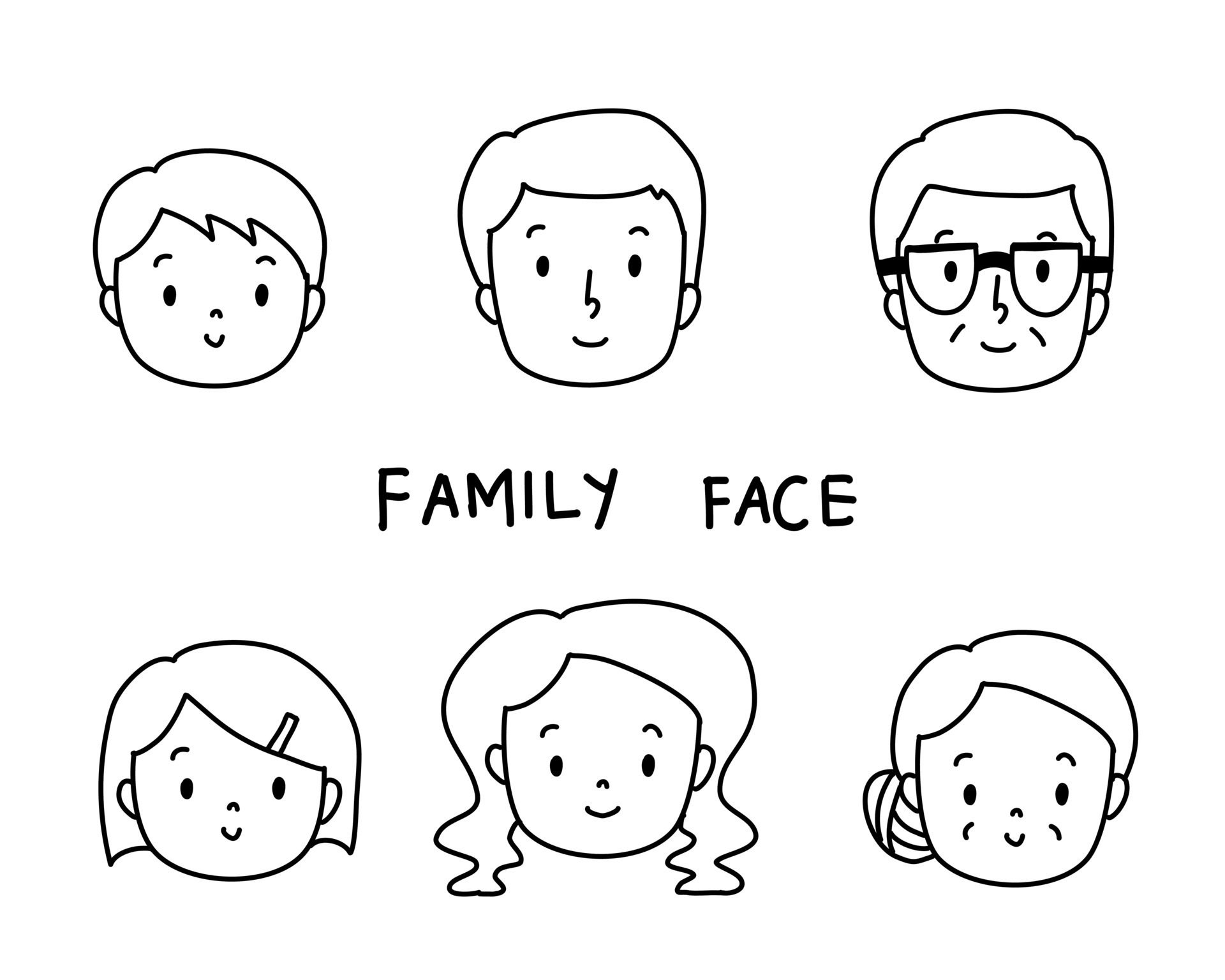 Face, Facial expression Smiling face Family Free Vector and Free SVG