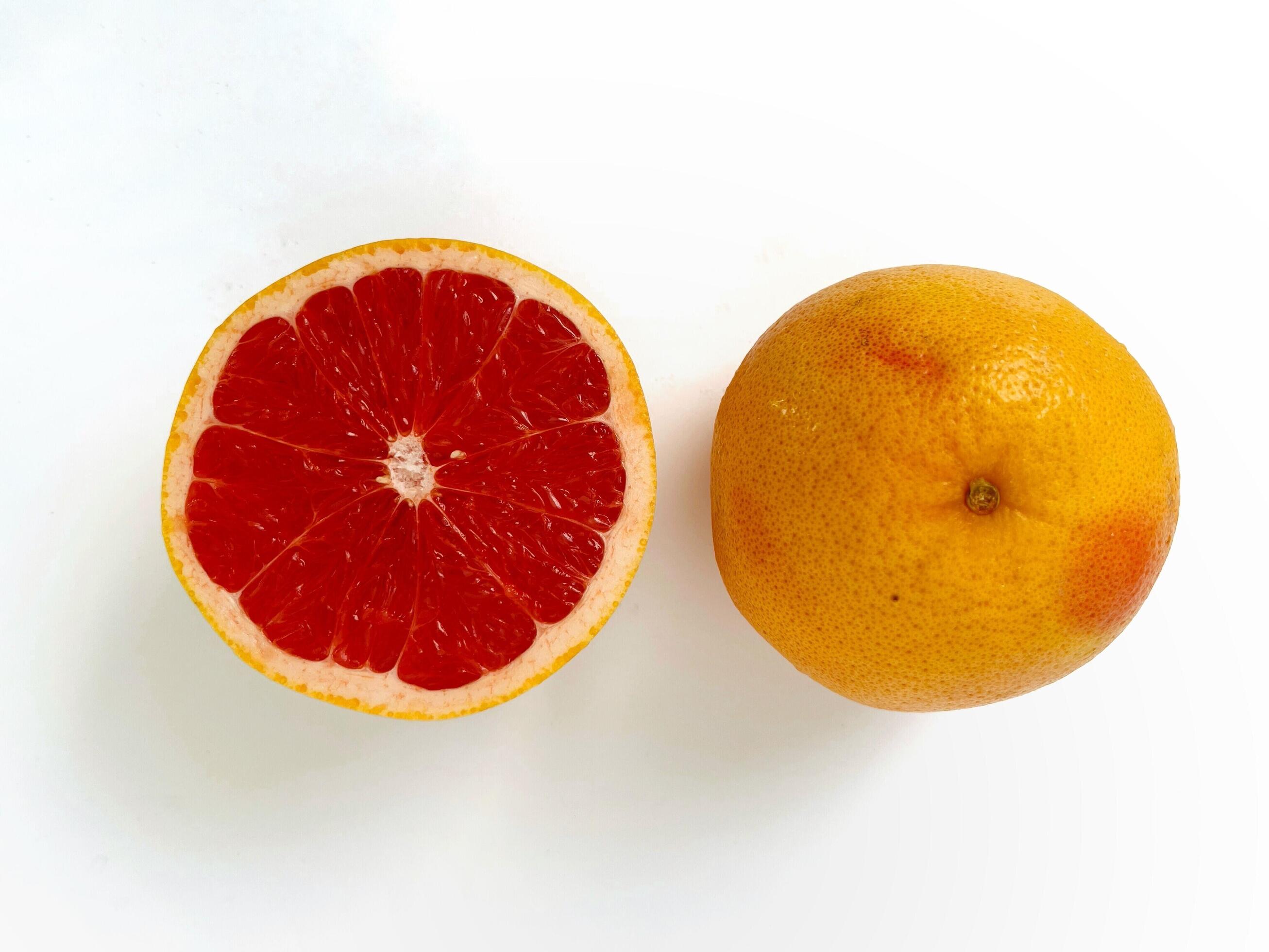 
									Fresh grapefruit fruit. Grapefruit isolated on white background. Grapefruit with clipping path. Stock Free