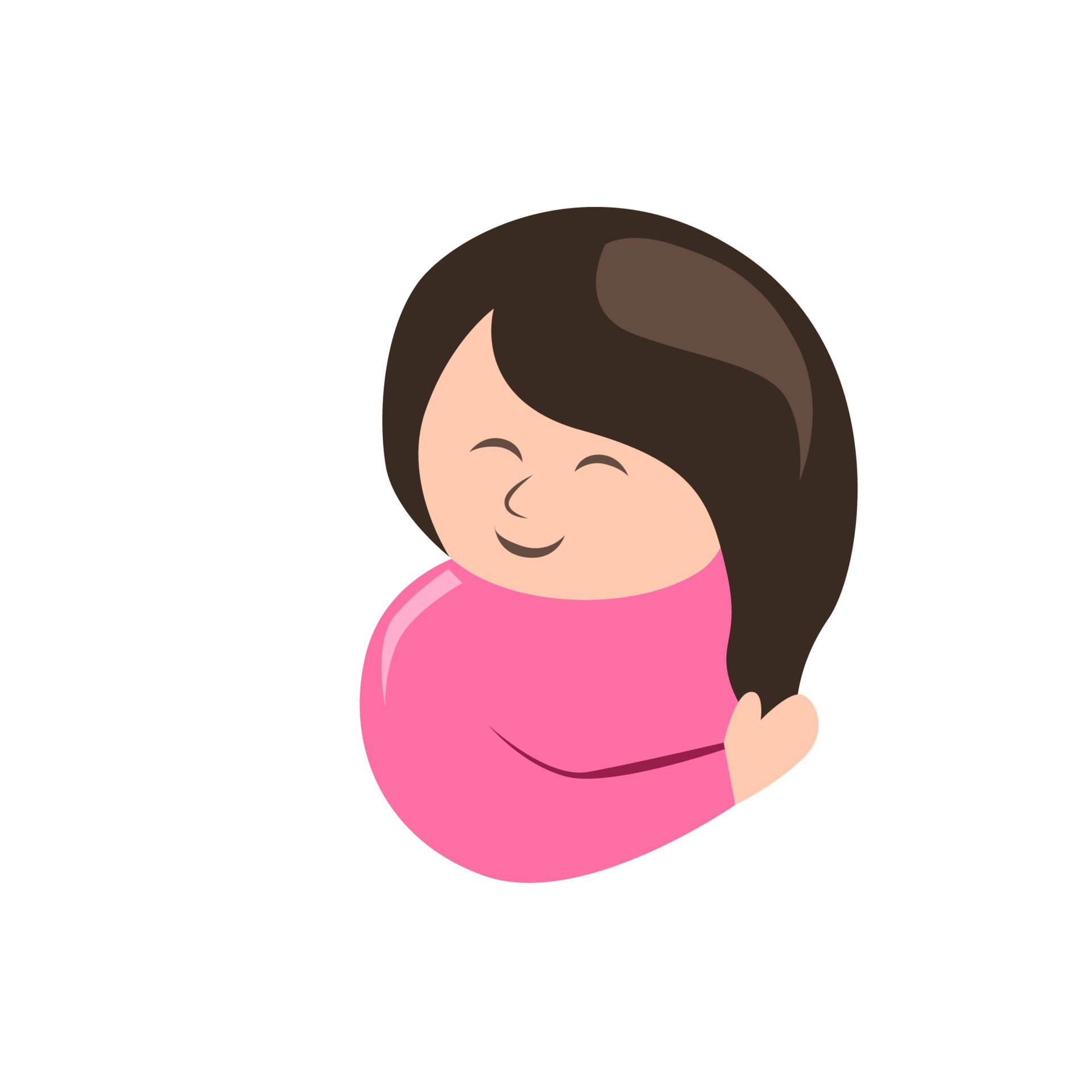 illustration of smiling woman in flat style. Free Vector