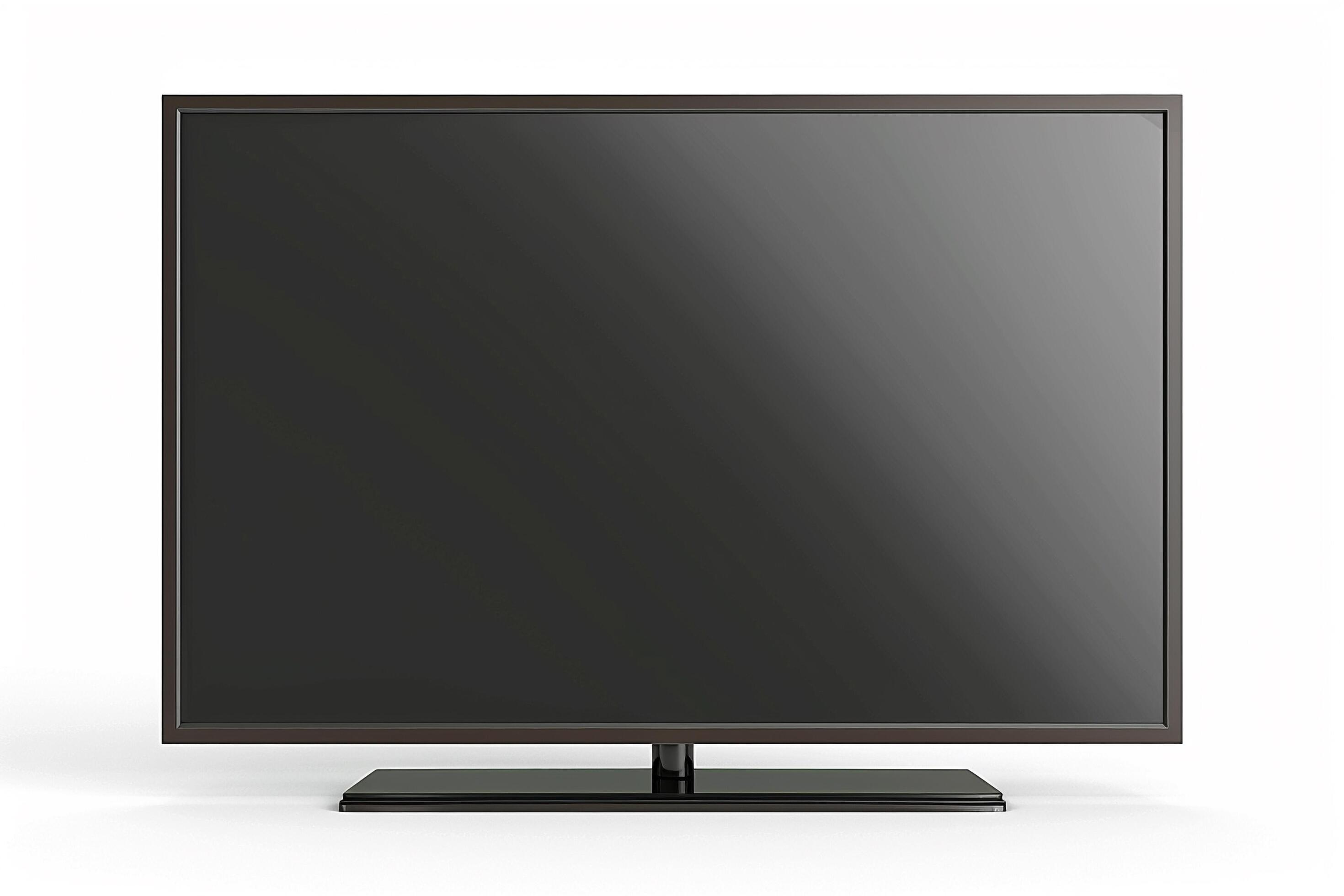 Modern Flat Screen LED TV on White Background. Stock Free