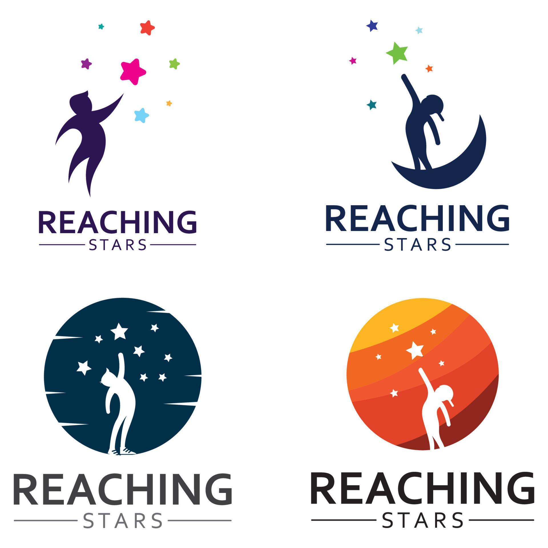 A logo to reach the stars or a logo to reach a dream or goal. Logo using concept design vector illustration template. Stock Free