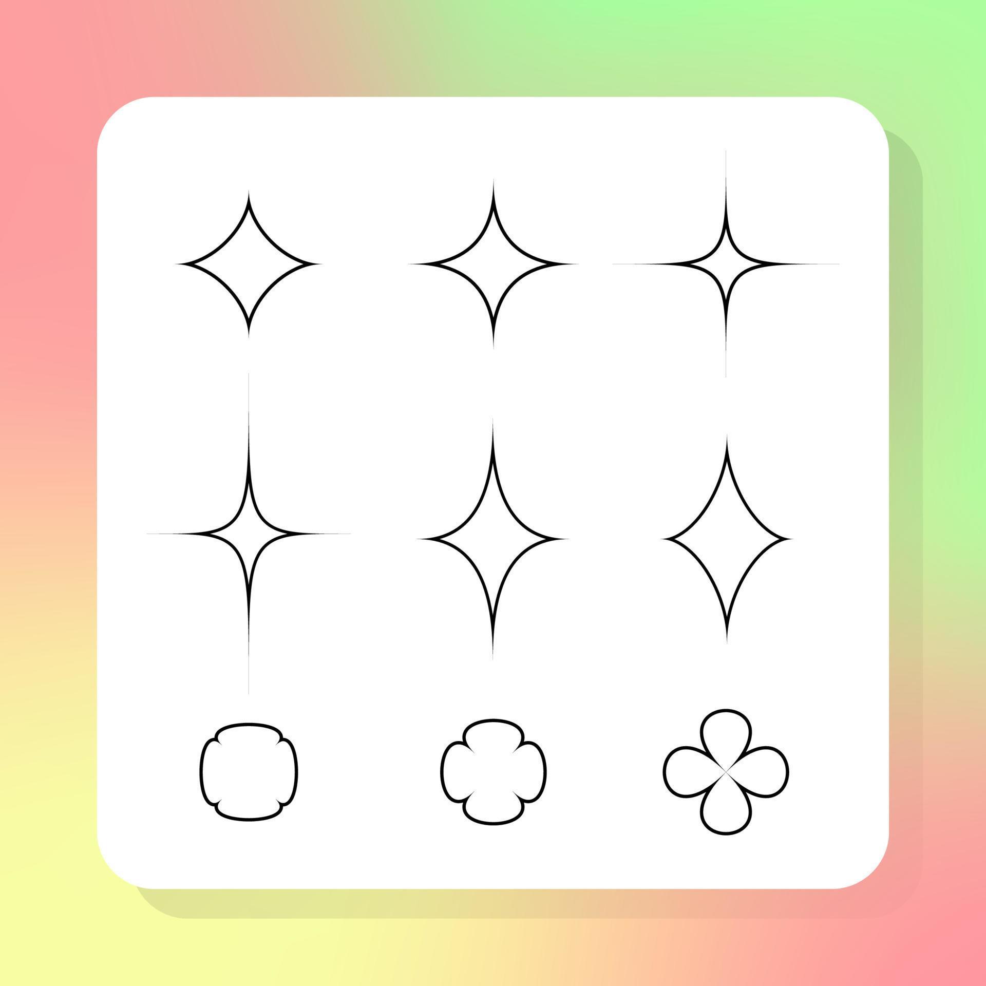 Sparkle vector icons set. Shine symbol illustration. star sign collection. Stock Free