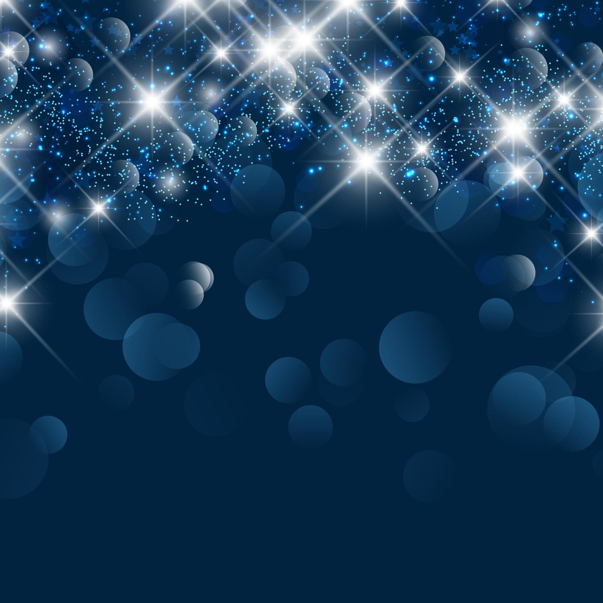 Christmas background with bokeh lights and stars Stock Free