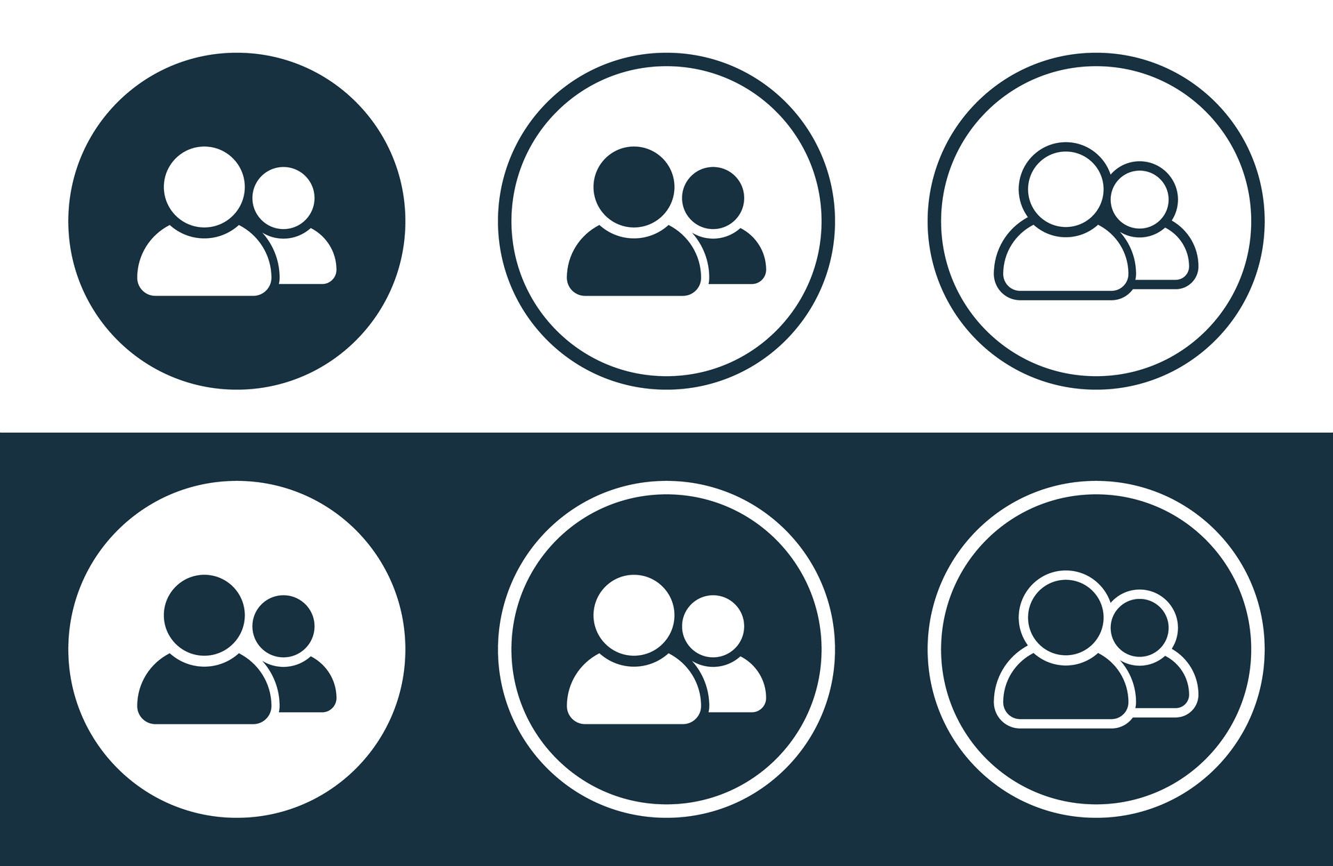 Set of People icons isolated flat and outline style illustration Free Vector