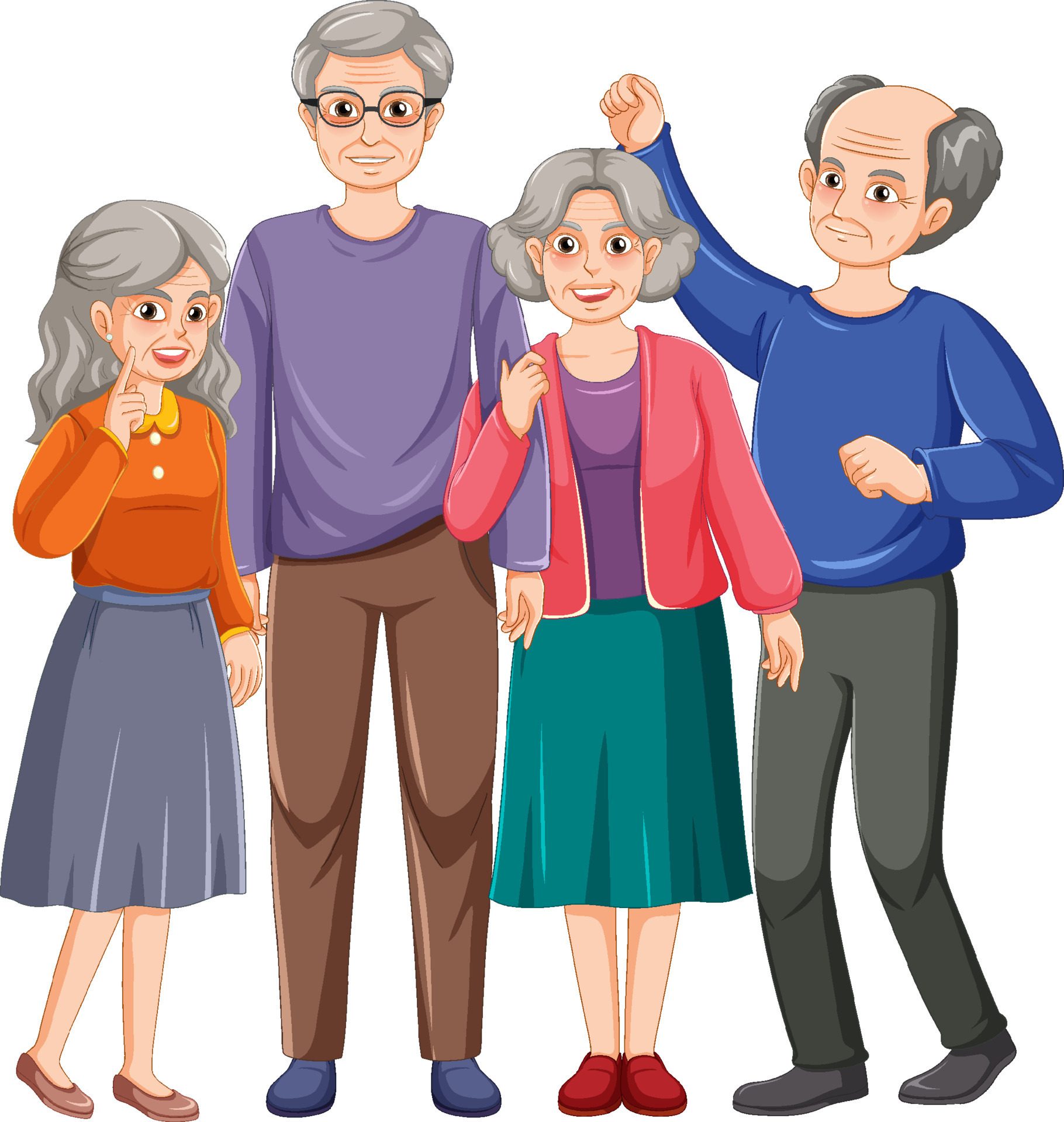 Happy senior people group Free Vector