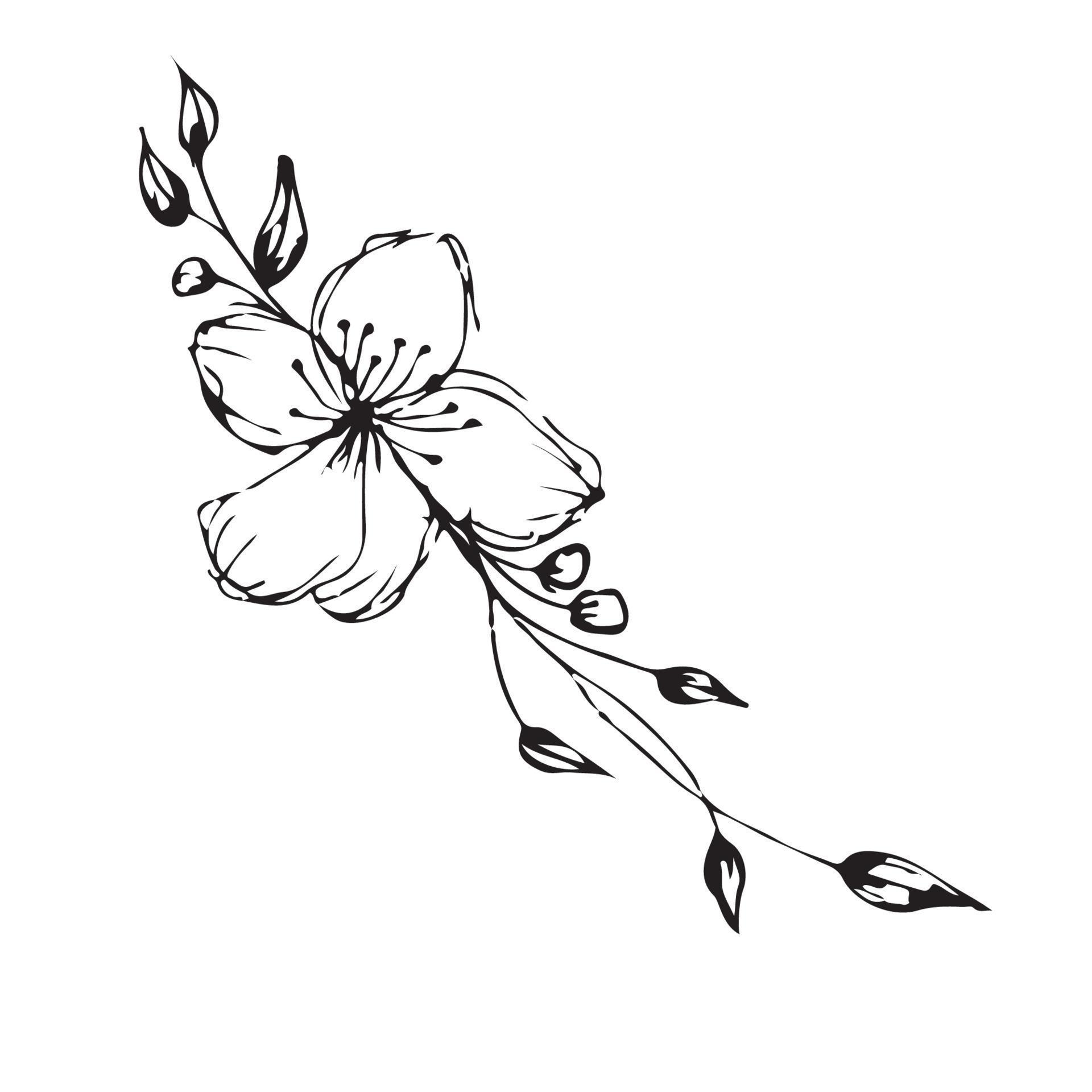 Hand drawn flowers for decoration. Line art Hand drawn flowers in vintage style Stock Free