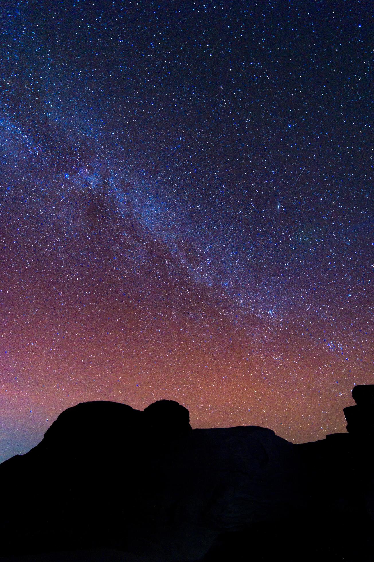 Milky Way Galaxy and Stars in Night Sky in mekong river Sam Pan Bok grand canyon ubon ratchathani province asia thai Stock Free