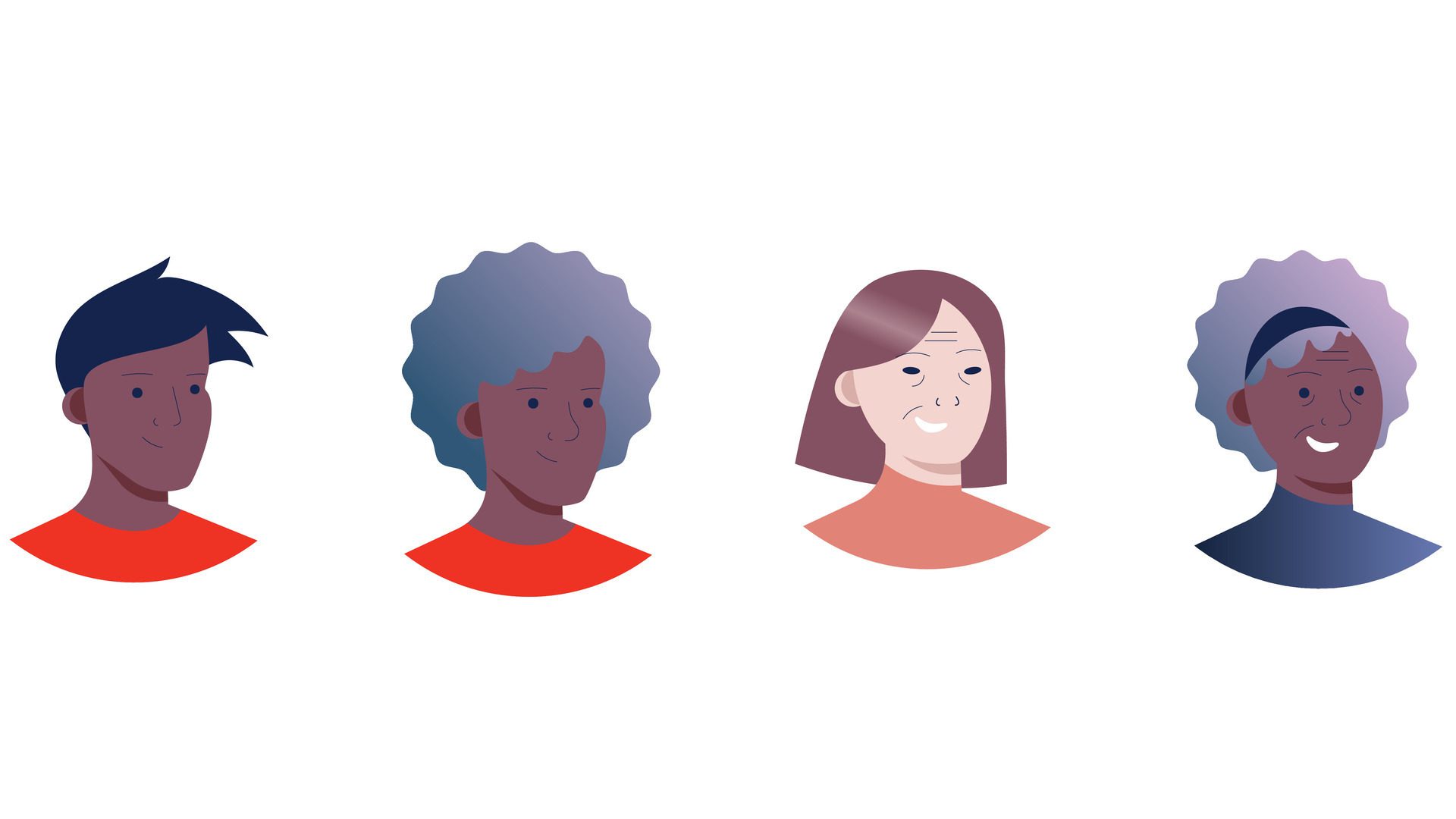 Diverse multinational adult people profile head characters vector illustration Free Vector