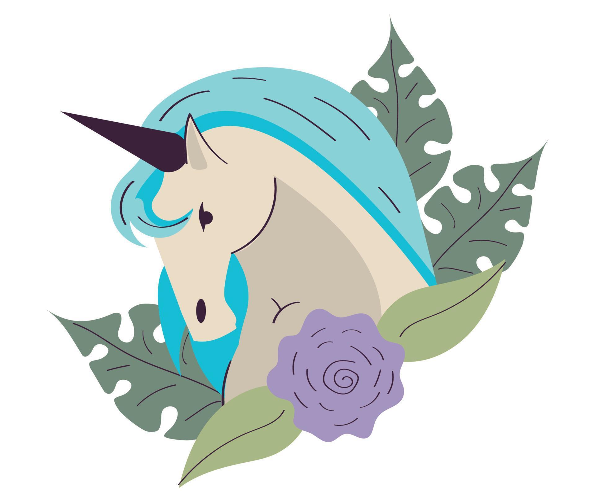 head unicorn flowers Stock Free