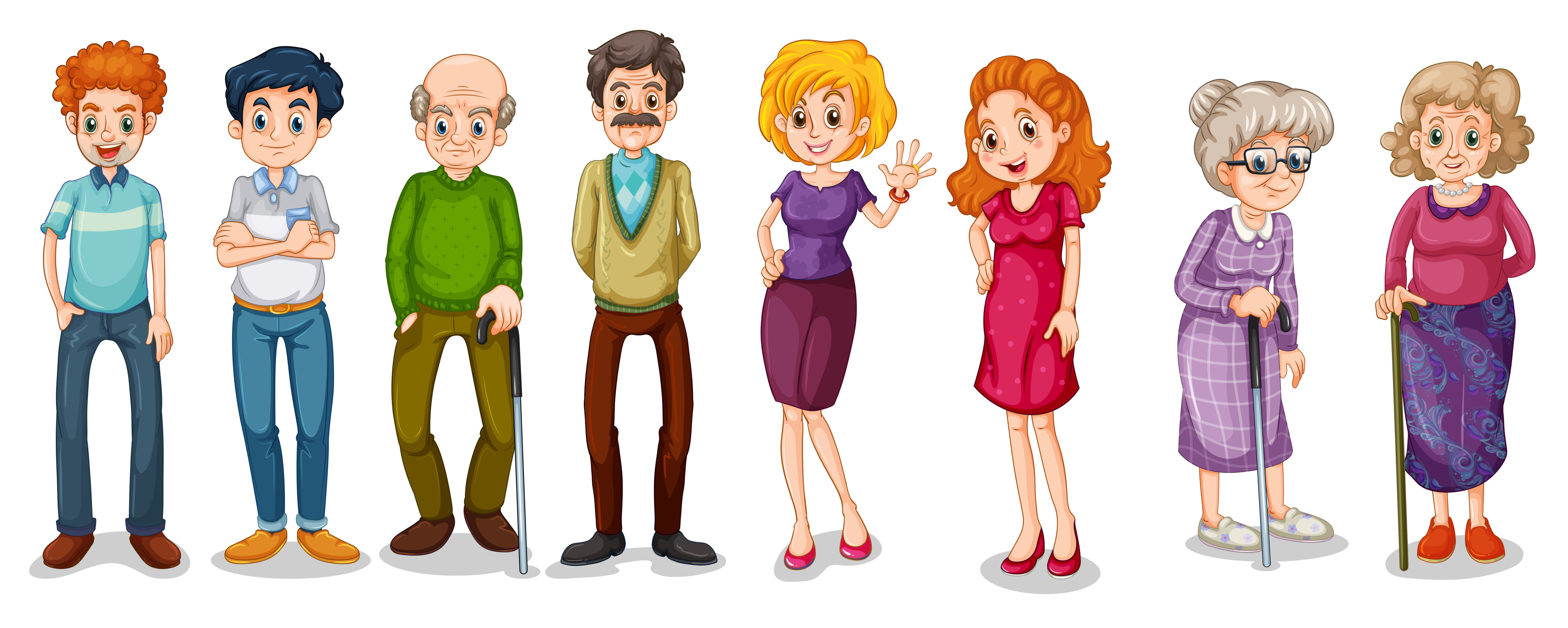 A group of adults Free Vector