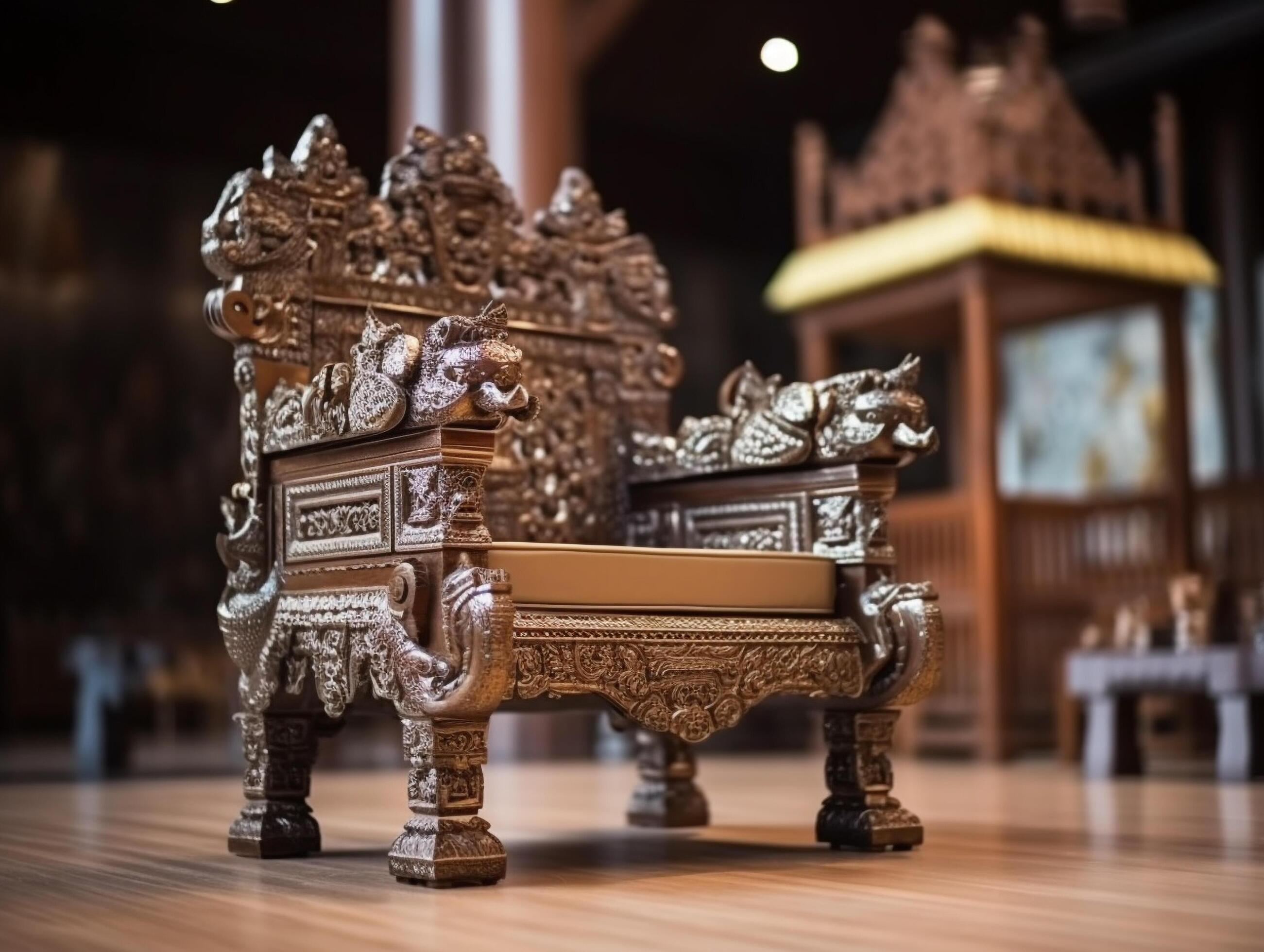 Thailand furniture with classic ornaments Stock Free