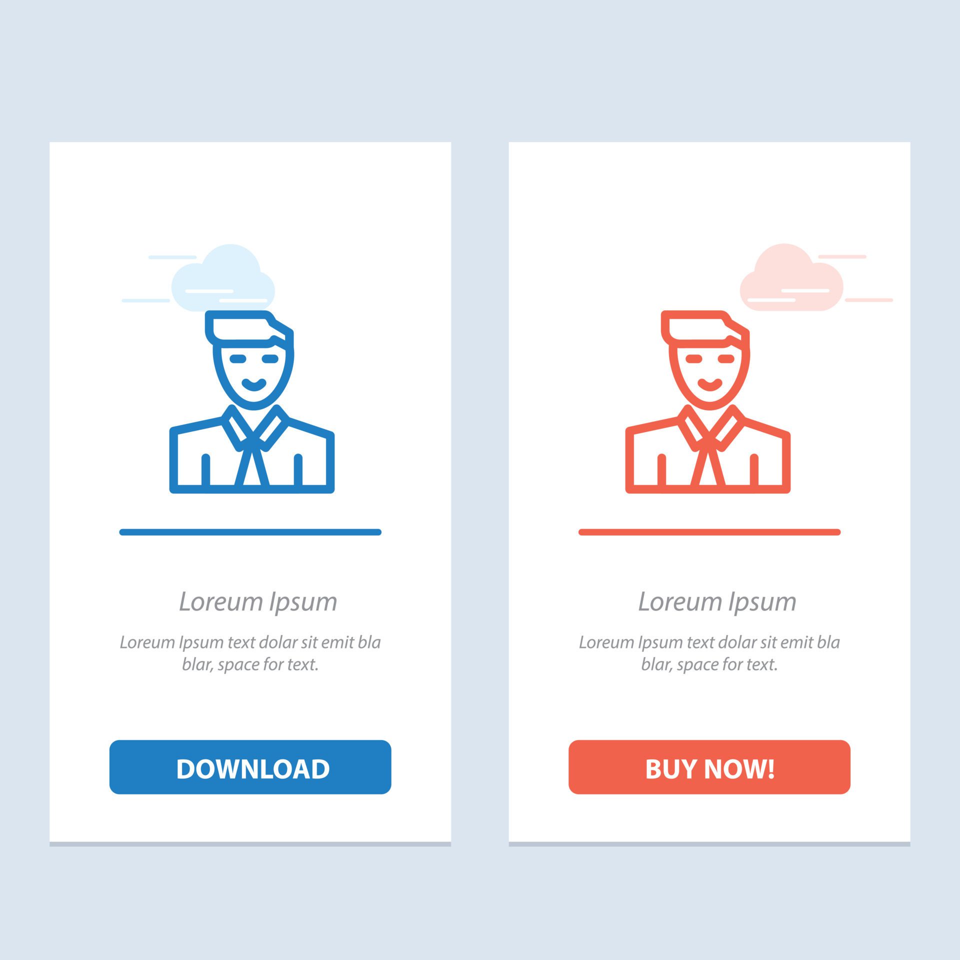 
									Man User Student Teacher Avatar Blue and Red Download and Buy Now web Widget Card Template Free Vector