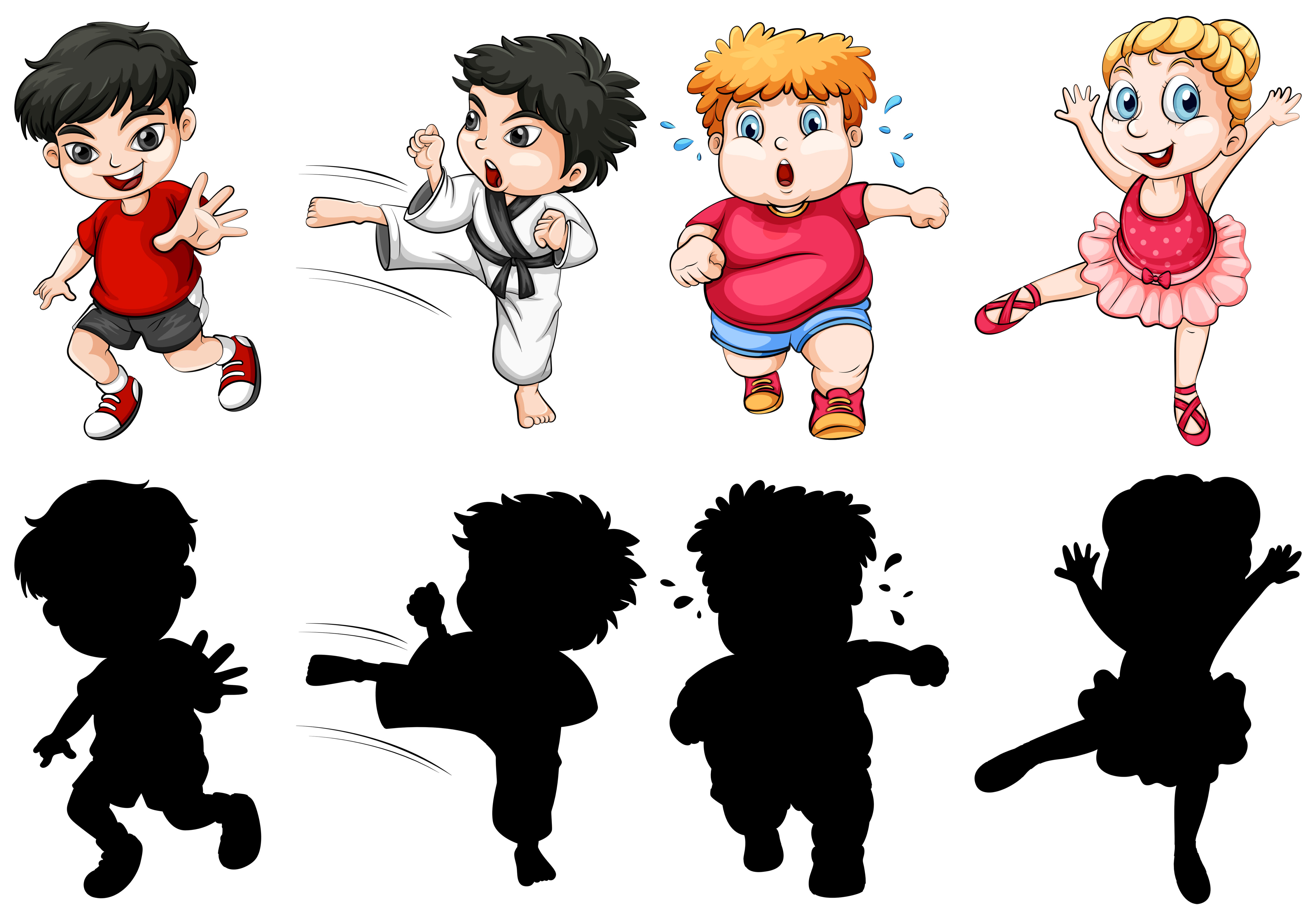 Set of children character Free Vector