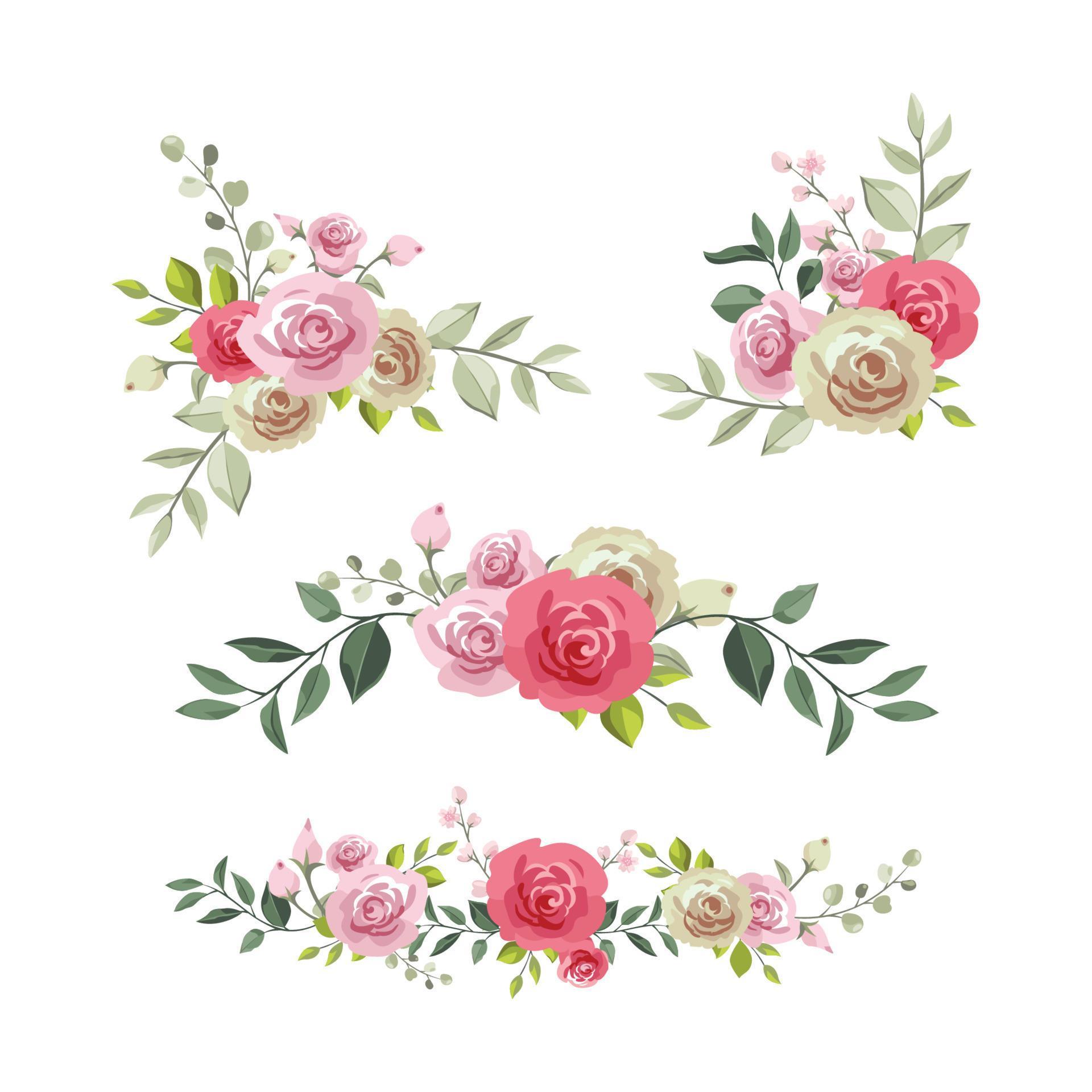 Flower Text Separator Set Stock Free