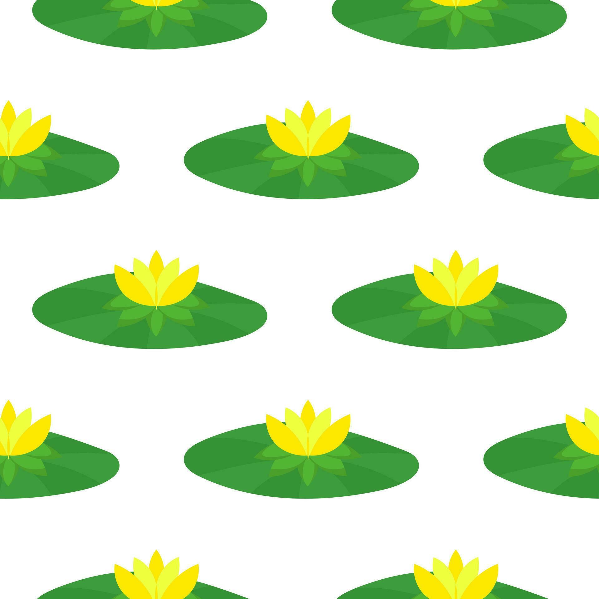 lotus and flower illustration seamless pattern Stock Free