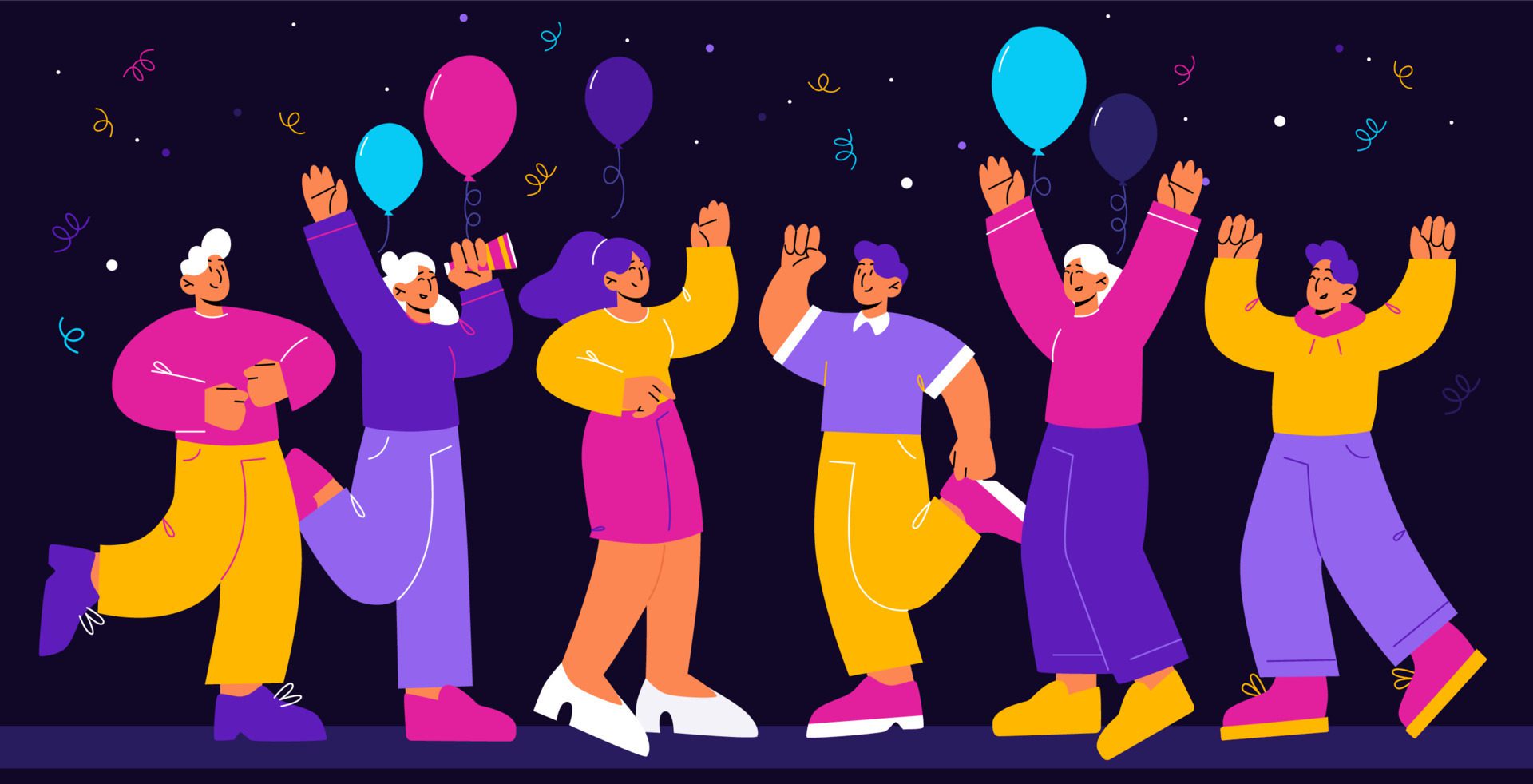 Happy people celebrate party, business corporate Free Vector