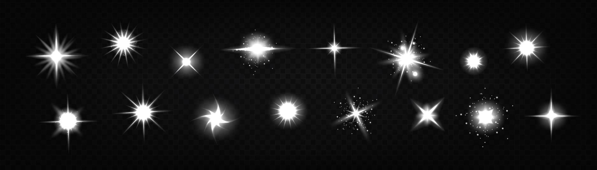 Star light glow, , shiny vector glare and twinkle Stock Free