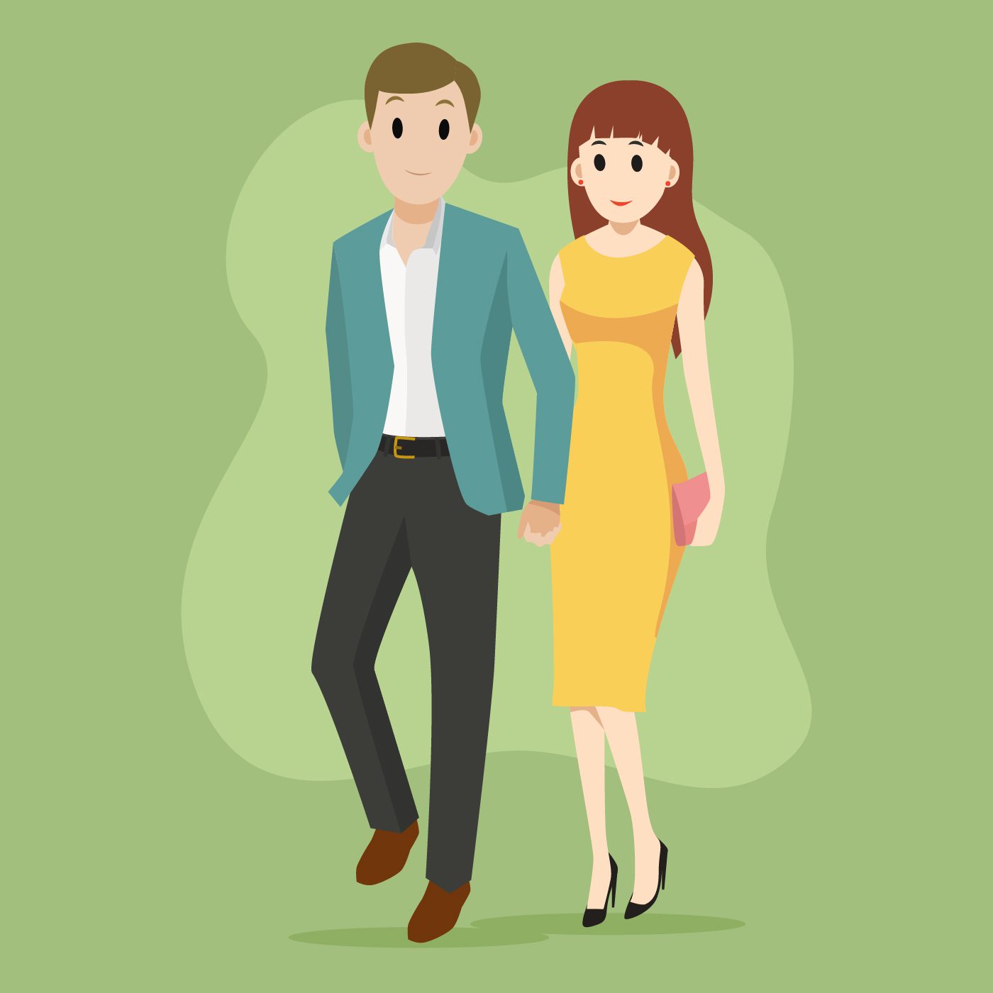 Couple in formal wear illustration Free Vector and Free SVG