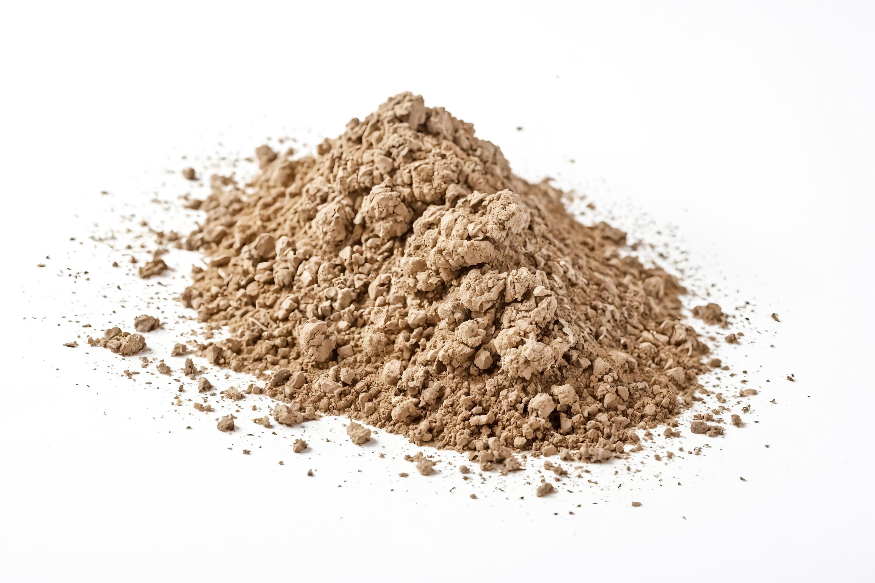 Pile of Brown Powder Isolated on White Background Stock Free