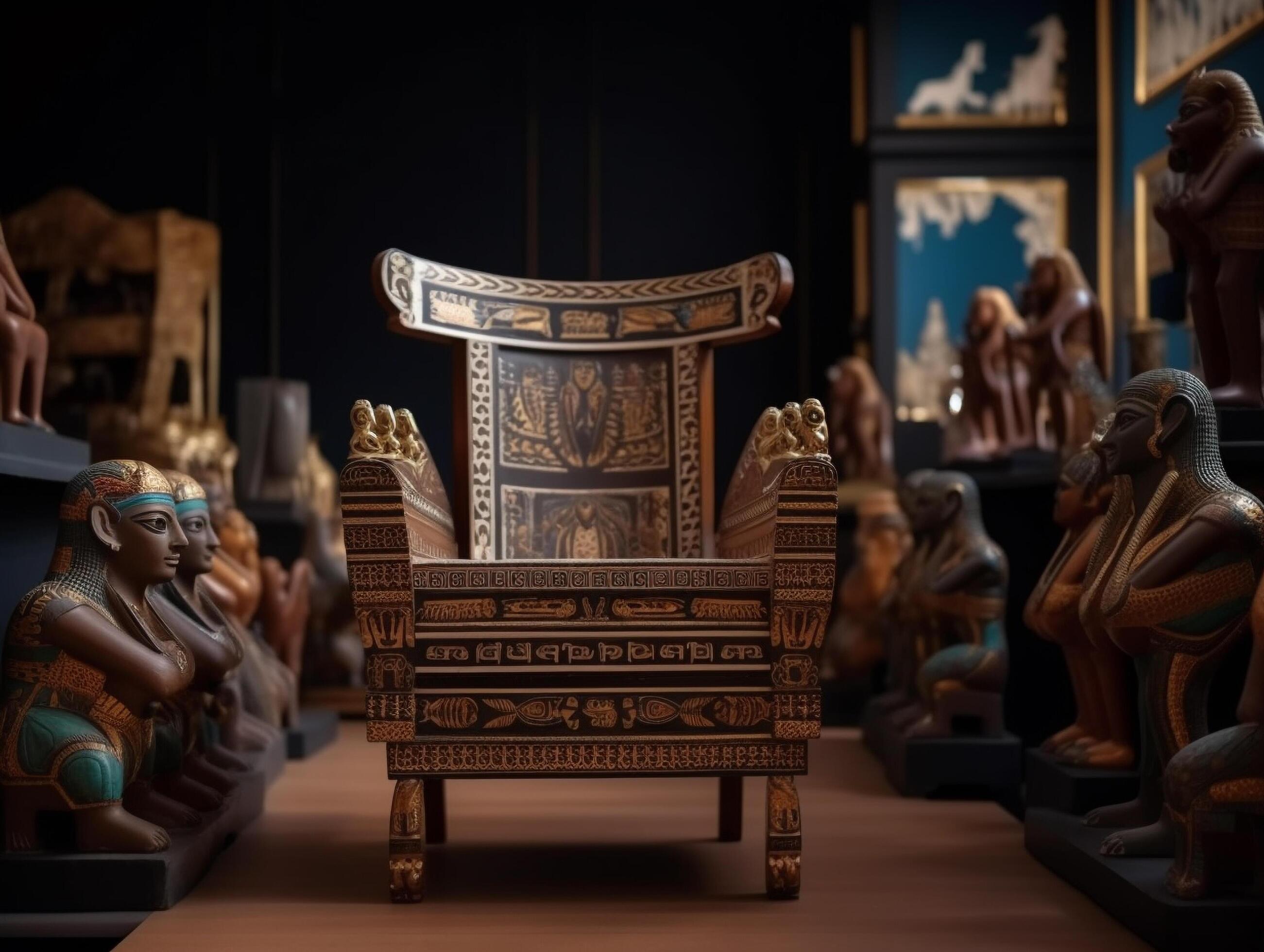 Egyptian furniture with classical ornaments Stock Free