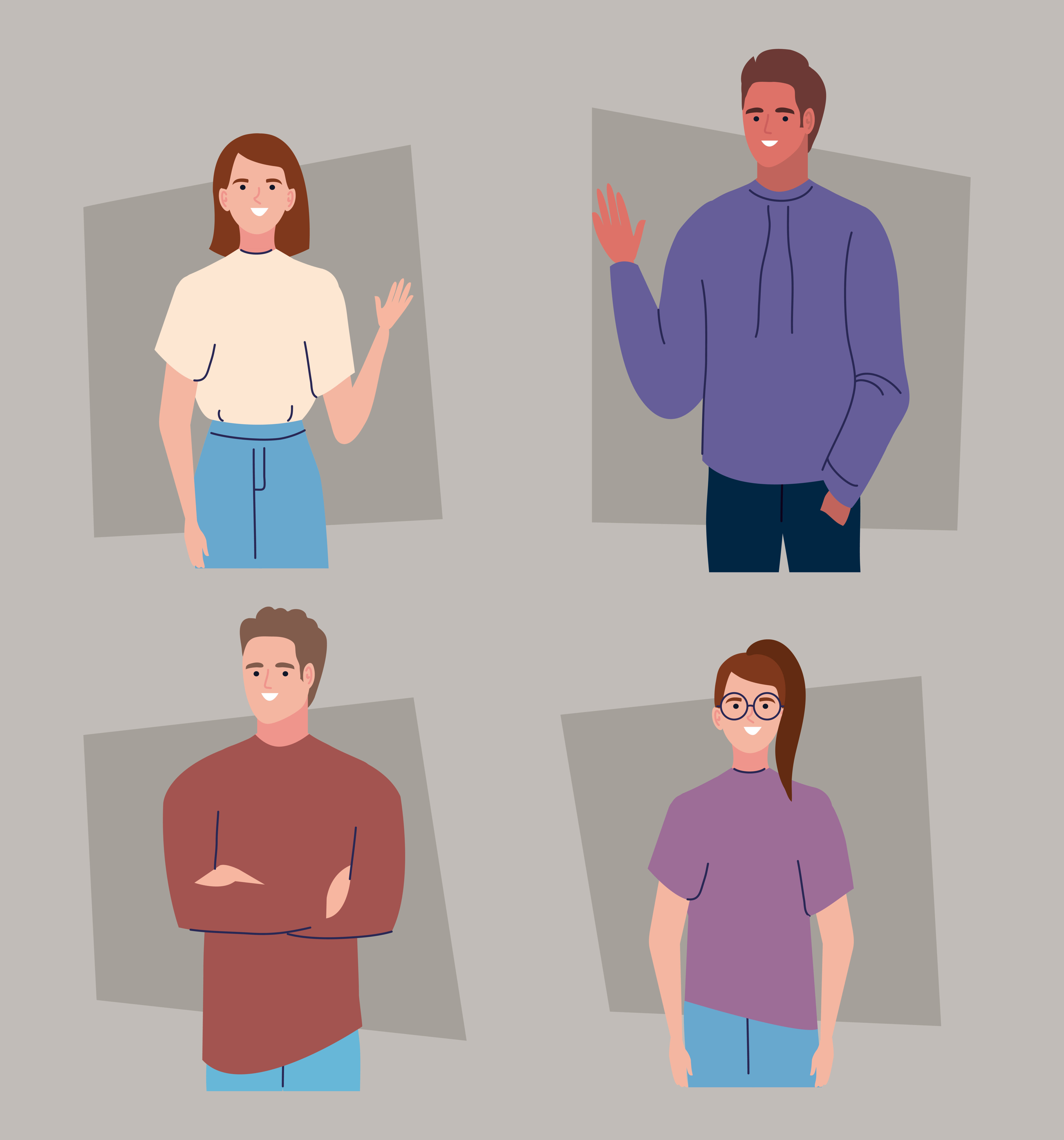 icons people in different poses Free Vector